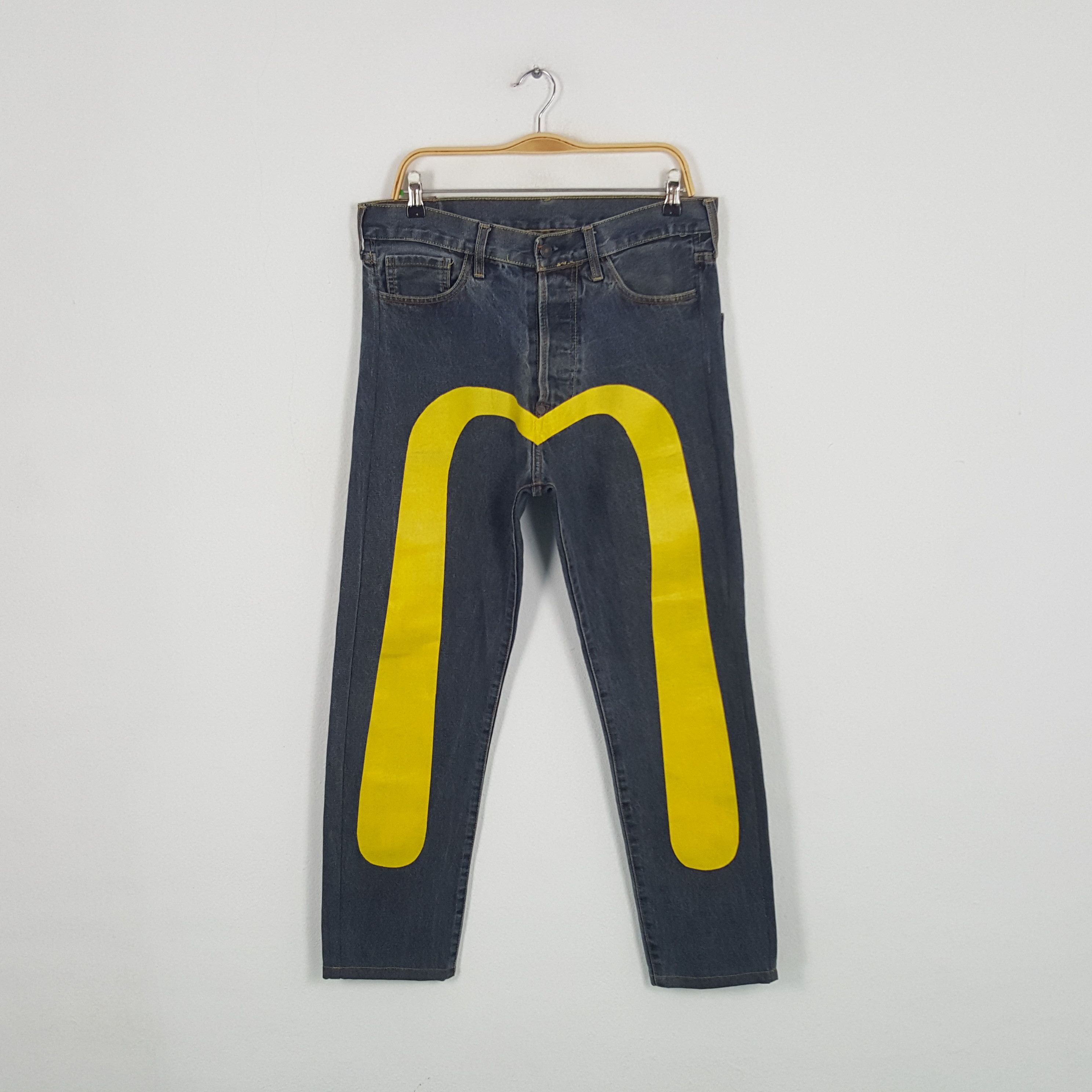 Japanese Brand × Vintage Vintage Evisu Japanese Brand Daicock Custom Art Denim Jeans Size US 33 - 1 Thumbnail