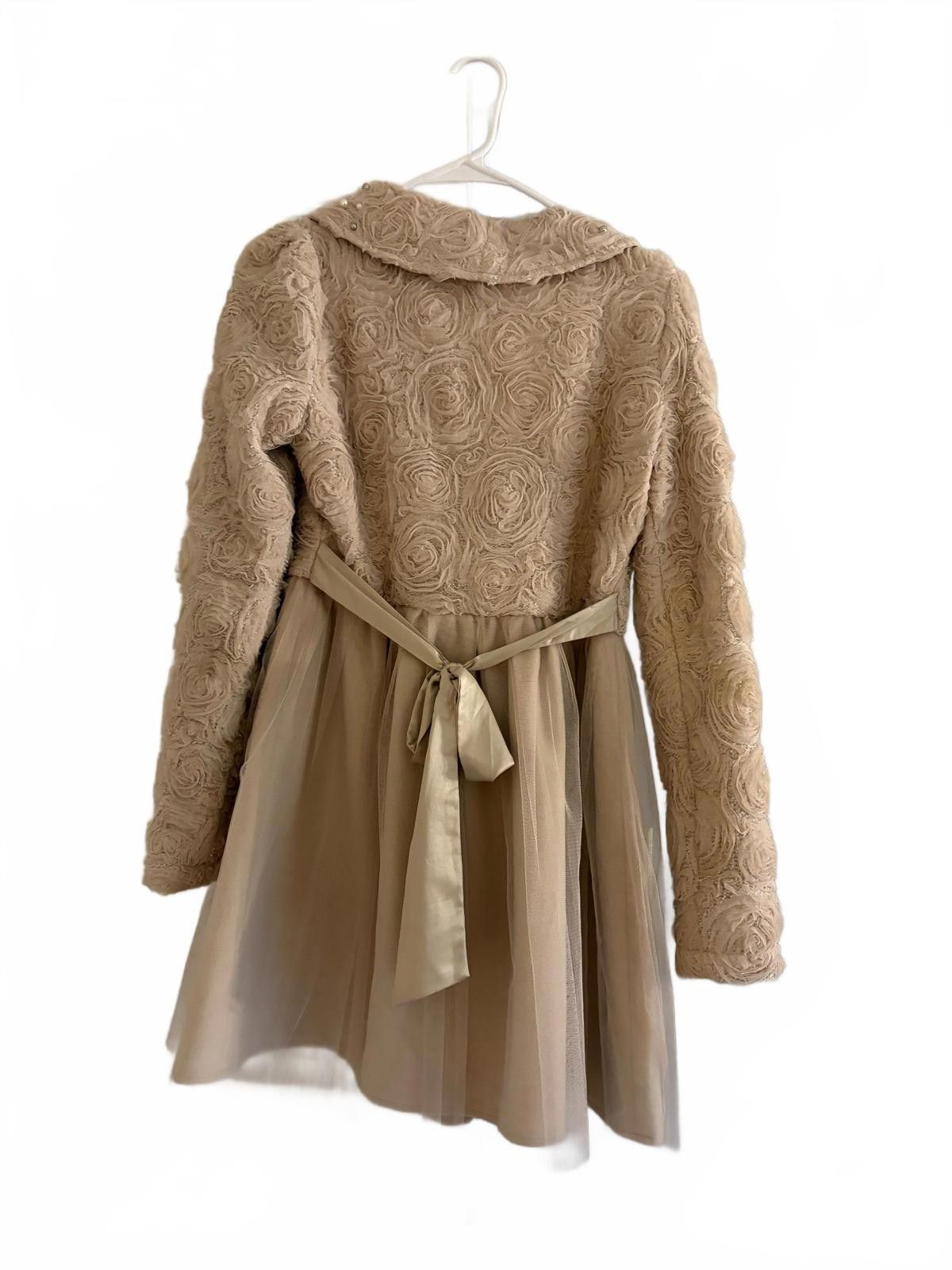 Other Ryu: Beige Embroidered and Beaded Pea Coat Tulle Skirt, Sz S Size S / US 4 / IT 40 - 5 Thumbnail