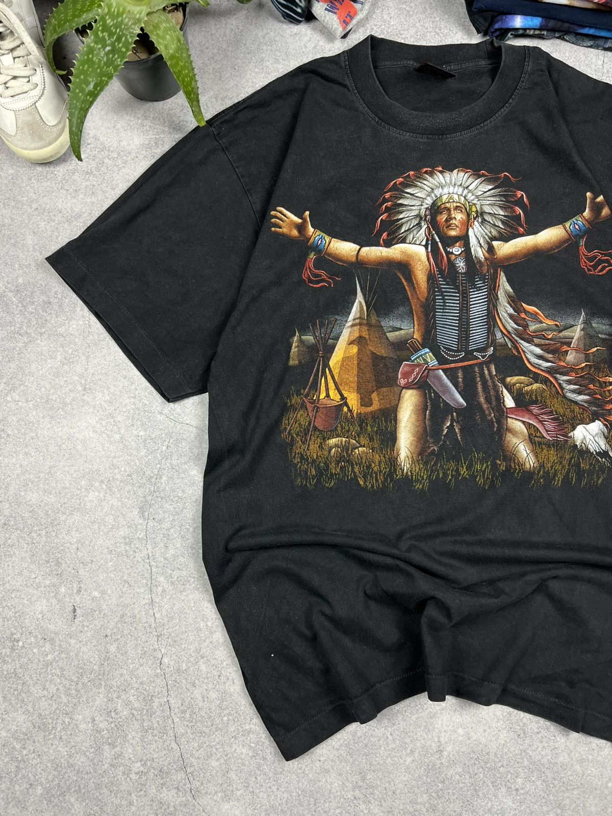 Vintage Vintage Rock Eagle Apache Indian Warrior Y2K Tee Shirt Size US XL / EU 56 / 4 - 2 Thumbnail