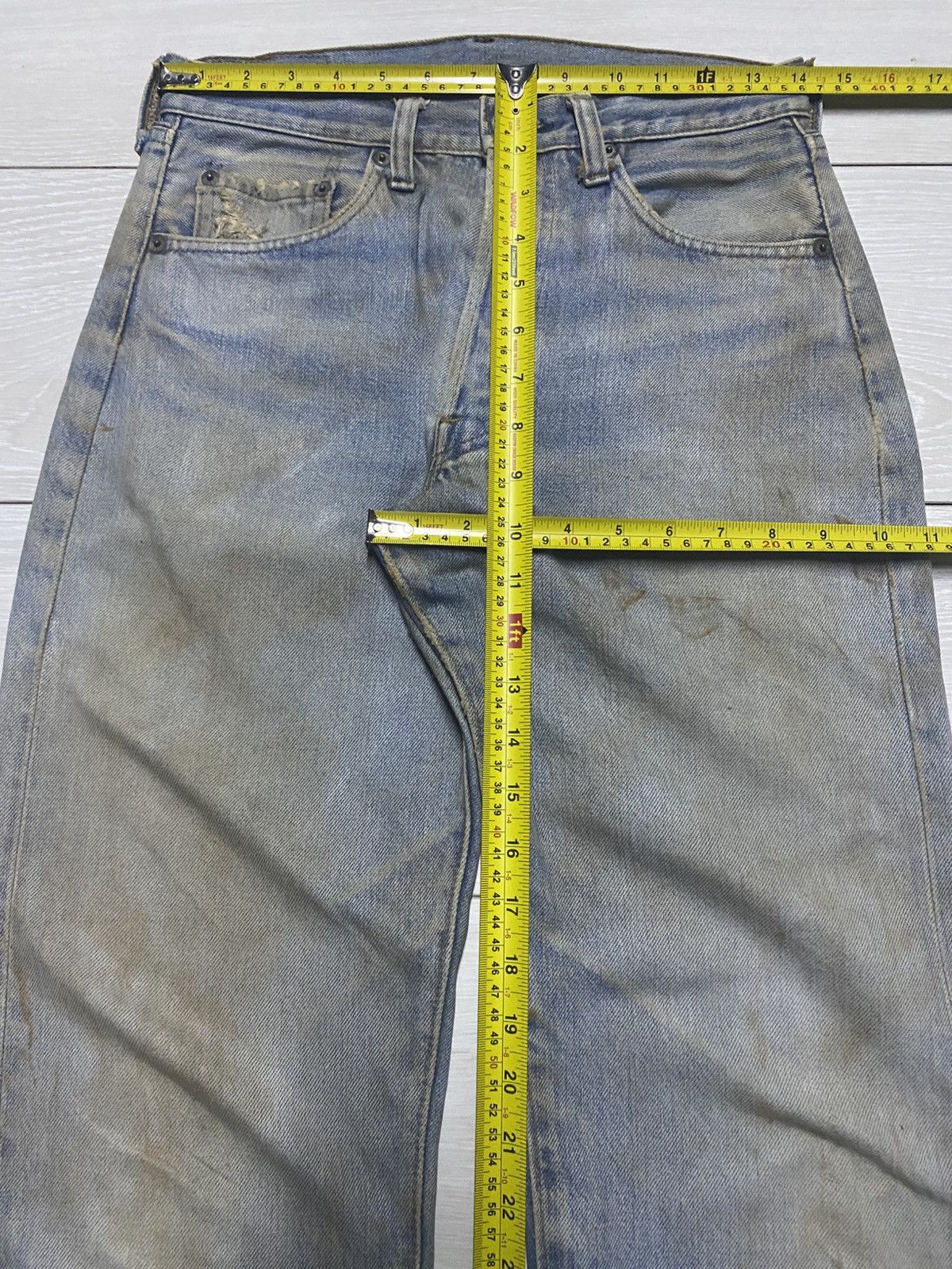 Levi's Levis 501 70s ButtonFly 6 Crazy Mud Wash Rusty Selvedge Size US 28 / EU 44 - 18 Thumbnail