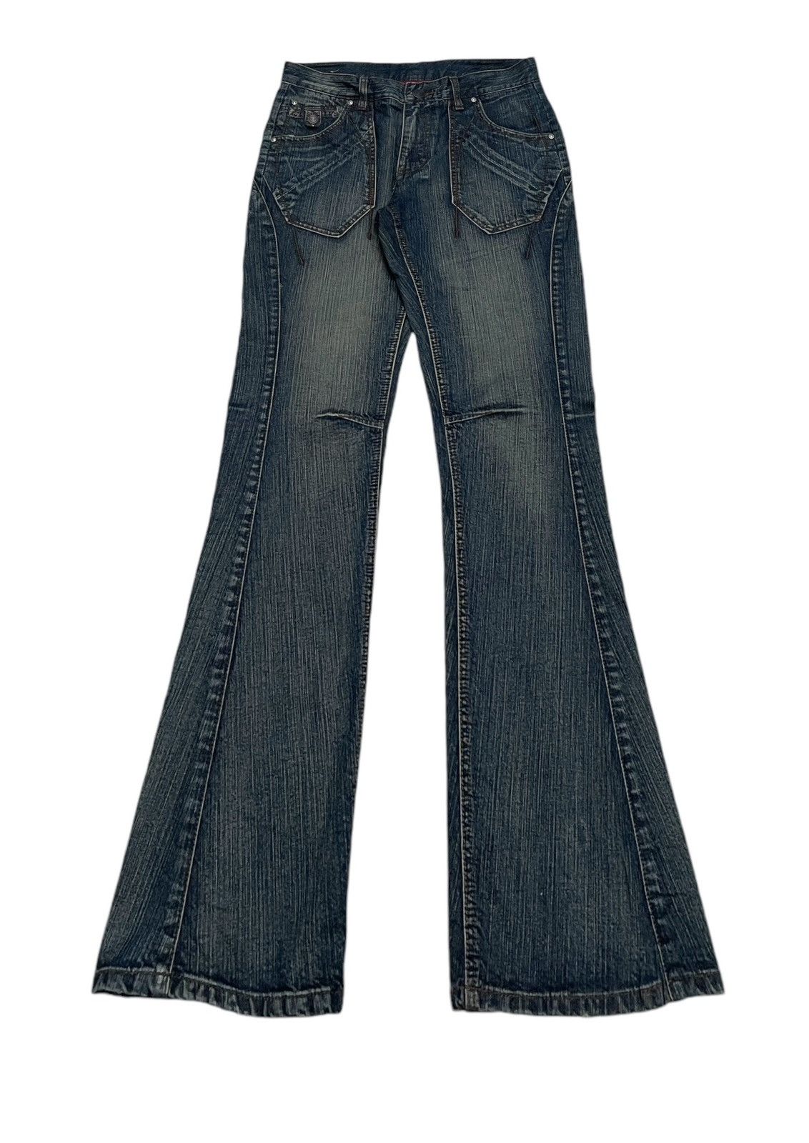 If Six Was Nine × Japanese Brand Rare Design Vintage Japanese Brand Flared Jeans 1990s Size US 33 - 1 Thumbnail