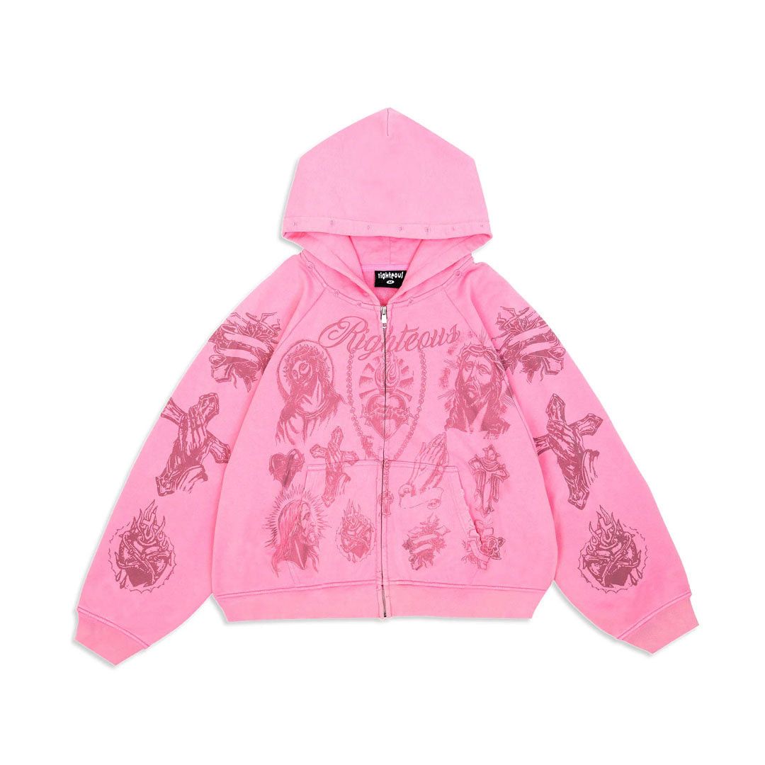 Other Righteous Tatted Believer Zip Up Hoodie Pink Size US XXL / EU 58 / 5 - 1 Preview