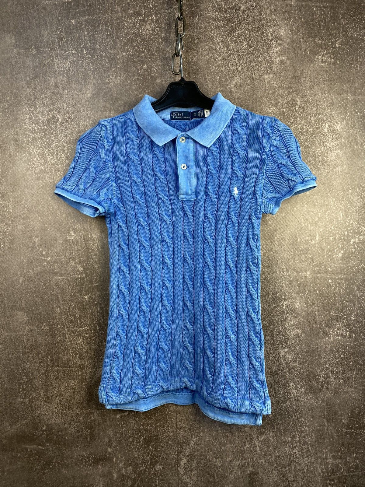 Polo Ralph Lauren Polo Ralph Lauren Cable Knit Shirt Polo Blue Sweater Size XS / US 0-2 / IT 36-38 - 1 Thumbnail