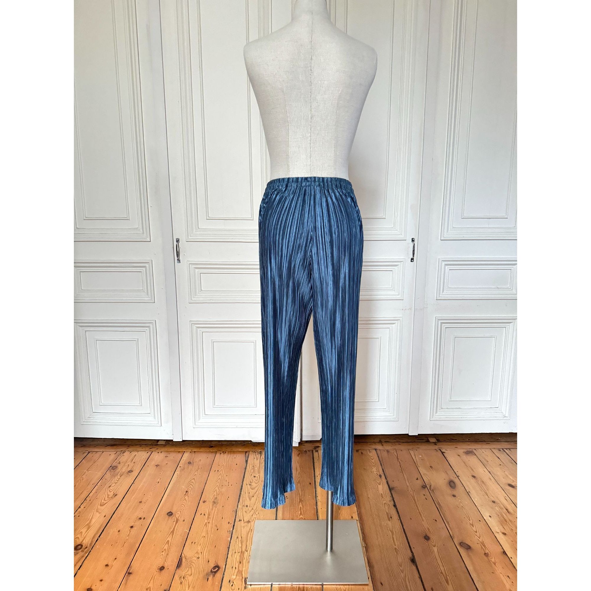Issey Miyake Iridescent Blue Pleated Pants Suit Size M / US 6-8 / IT 42-44 - 6 Thumbnail