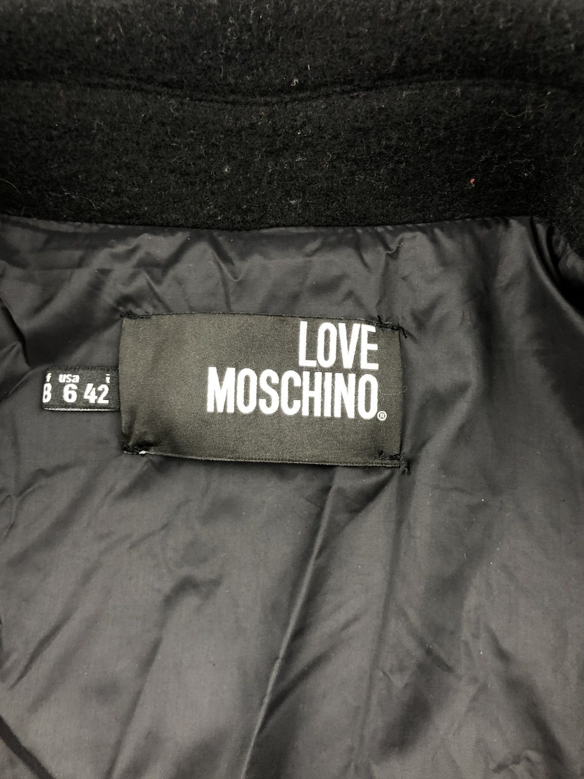Love Moschino Love Moschino Womens Wool Blend Pea Coat Long Jacket Size M / US 6-8 / IT 42-44 - 8 Thumbnail