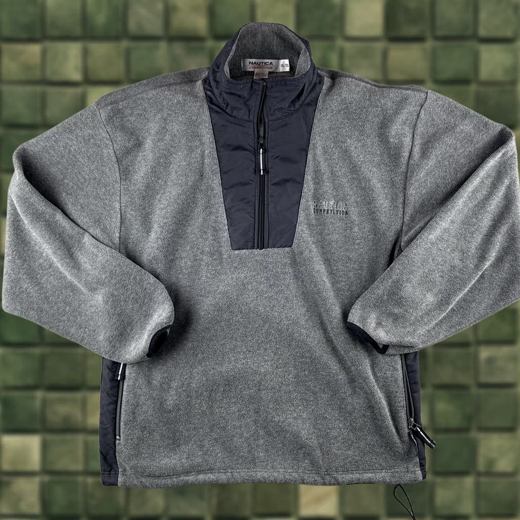 Nautica VINTAGE Nautica Competition Pullover Sweatshirt NauTech Fleece Quarter Zip USA Made Gray XL Mens Size US XL / EU 56 / 4 - 1 Thumbnail