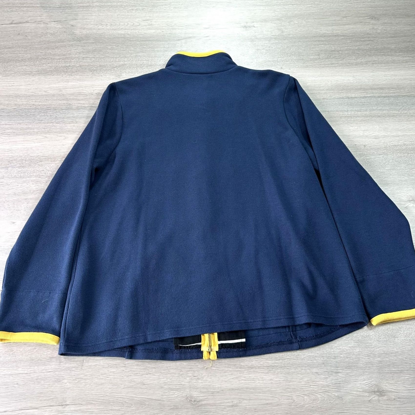 Bob Mackie Bob Mackie Wearable Art Jacket Womens Large Navy Yellow Full Zip Contrast Trim Size L / US 10 / IT 46 - 2 Thumbnail