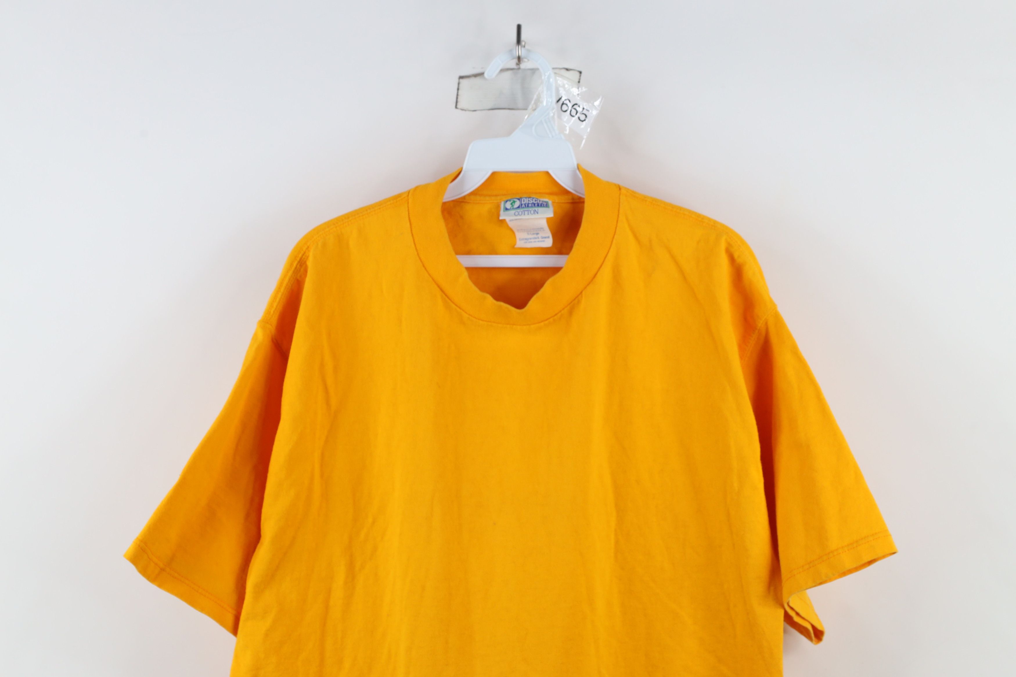 Vintage Vintage 90s Streetwear Short Sleeve T-Shirt Gold Yellow USA Size US XL / EU 56 / 4 - 2 Thumbnail