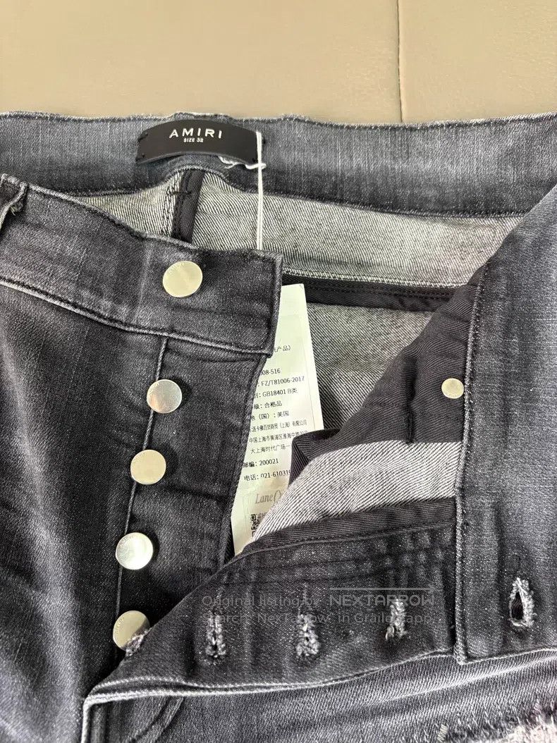 Amiri Amiri Size 32 Leather-paneled stretch jeans size 32 Size US 32 / EU 48 - 6 Thumbnail