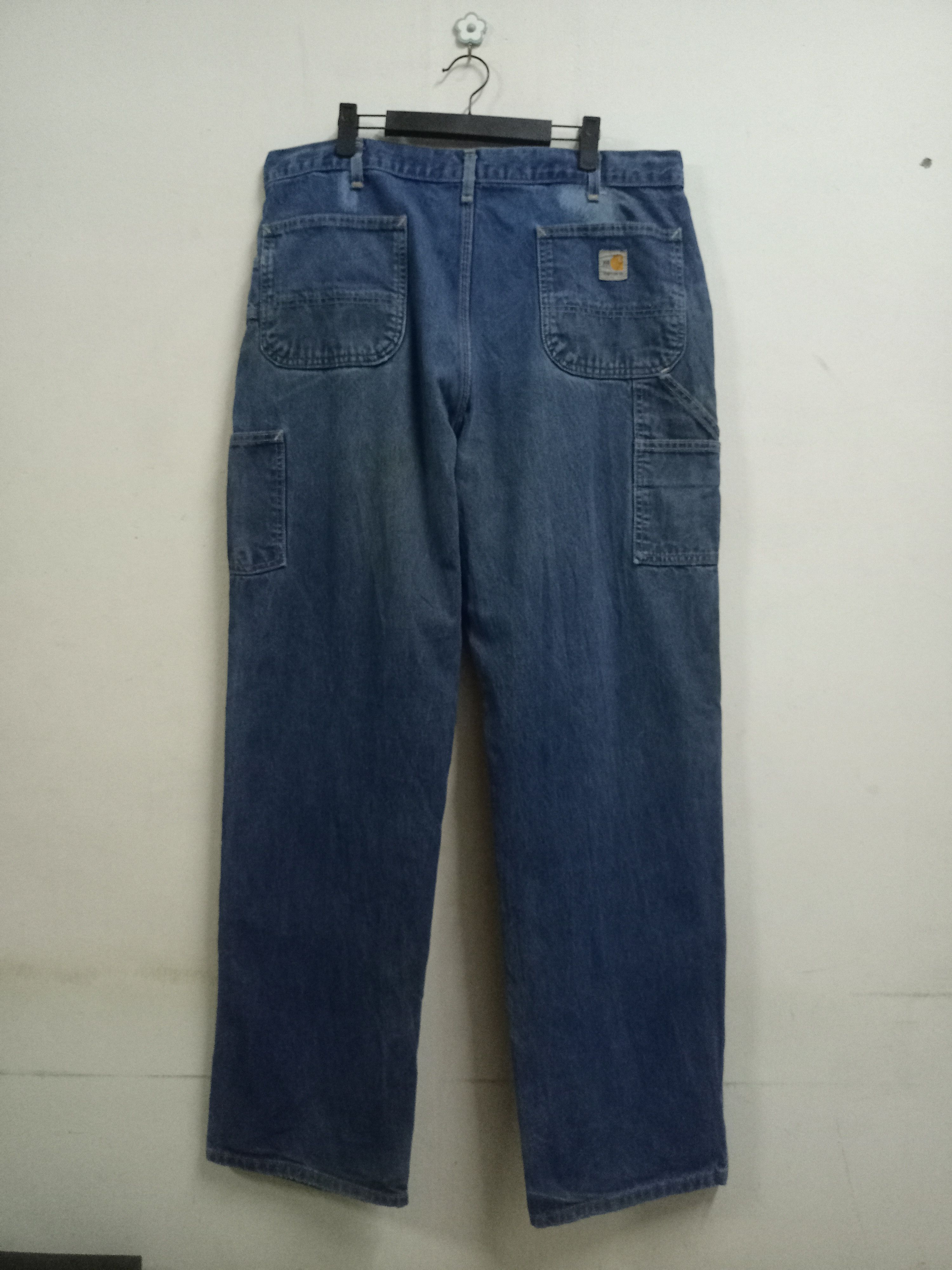 Carhartt Vintage Carhartt Blue Wash Baggy Carpenter Denim Size US 37 - 2 Thumbnail