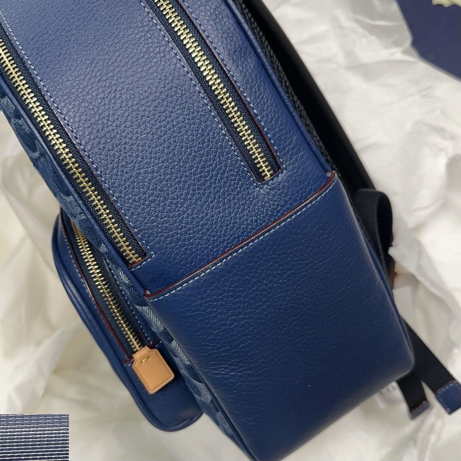 Coach NWT LIMITED Coach Denim Court Backpack Signature Canvas Size ONE SIZE - 11 Thumbnail