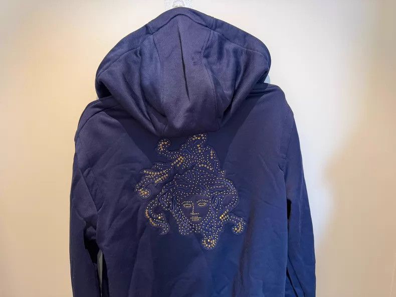 Versace Versace Blue gold-buckled Medusa avatar hooded zip jacket Size US L / EU 52-54 / 3 - 3 Thumbnail