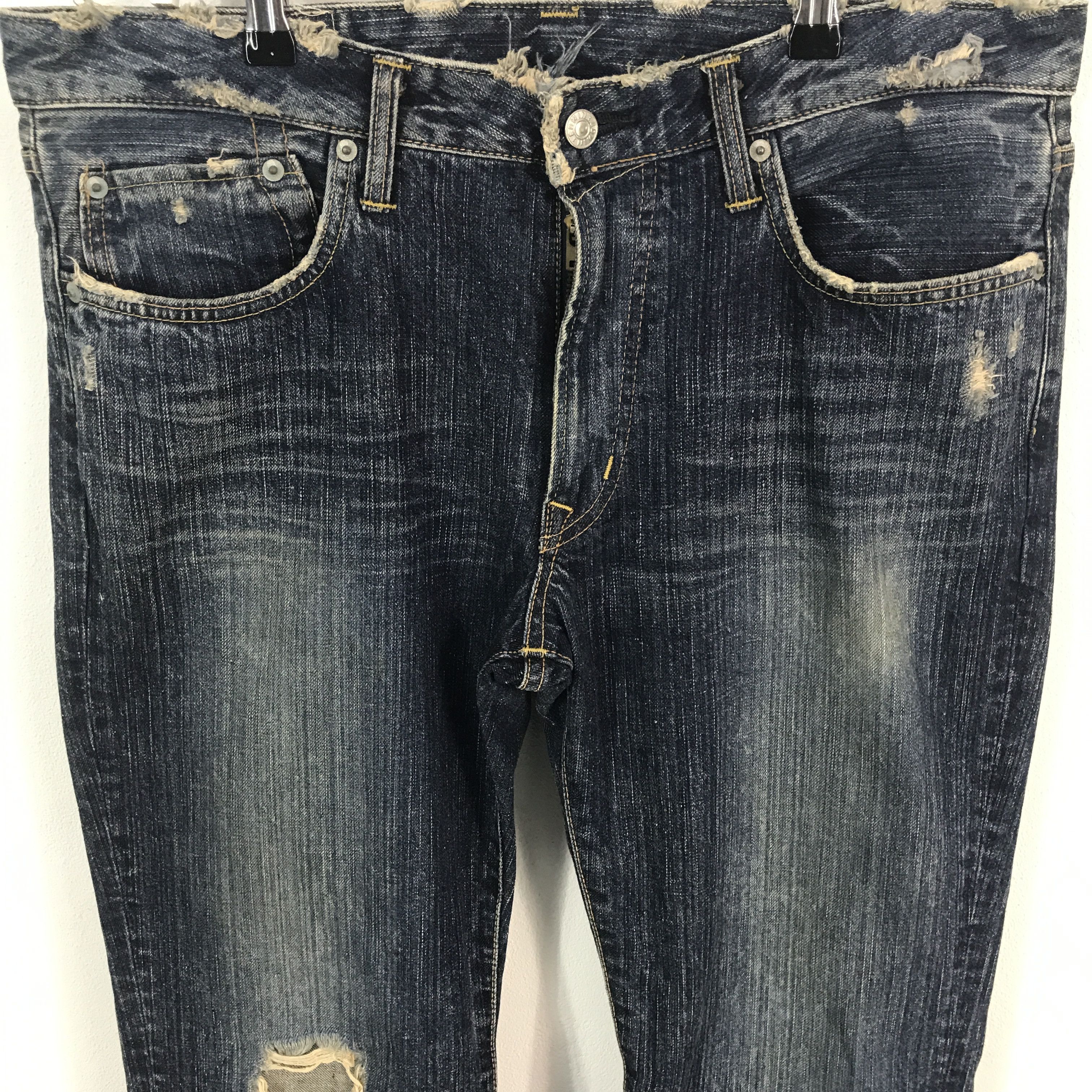 Edwin × Japanese Brand Flared Edwin distressed denim bootcut denim pants Size US 34 / EU 50 - 2 Thumbnail