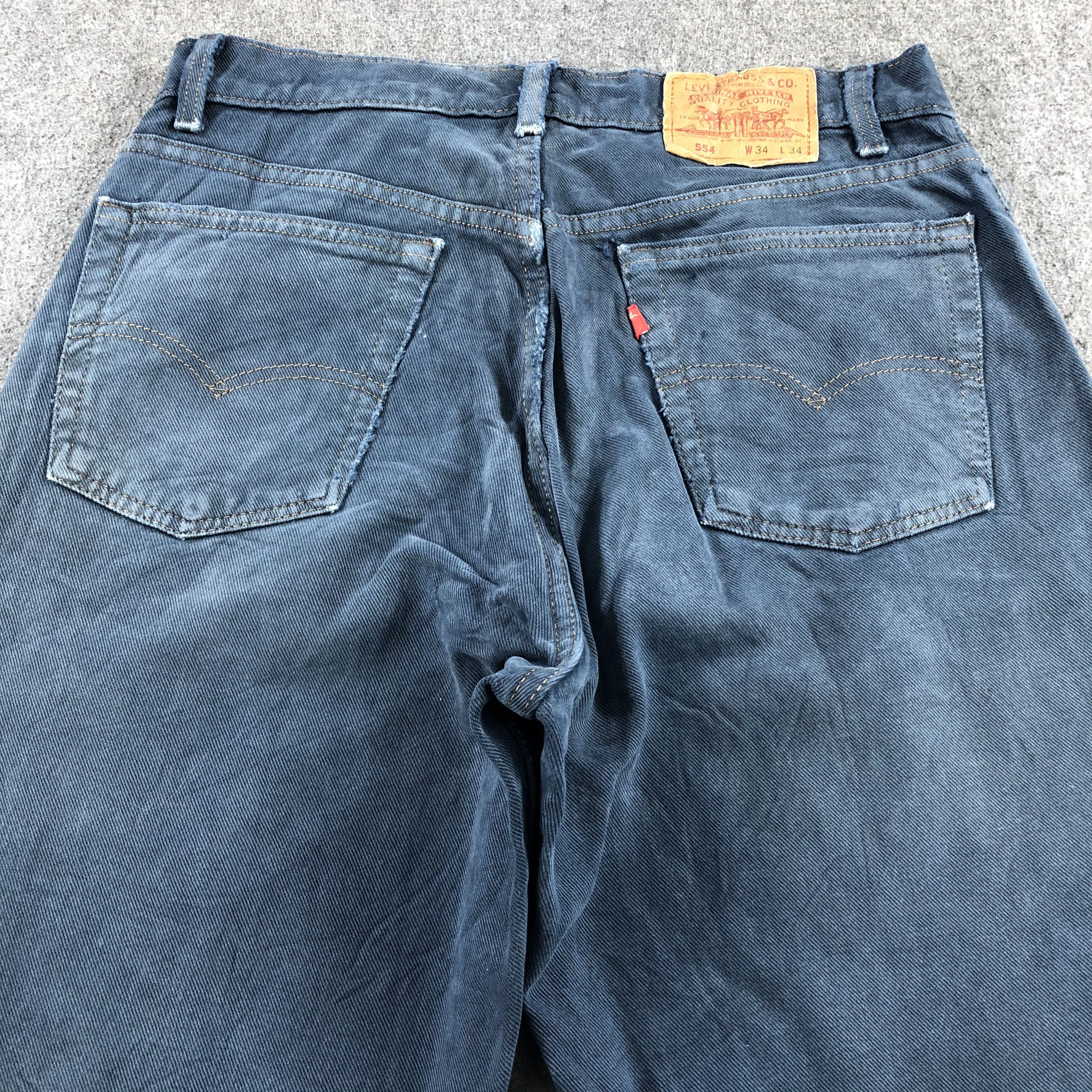 Levi's 90s Vintage Blue Wash Levis 554 Jeans-J2178 Size US 33 - 4 Thumbnail