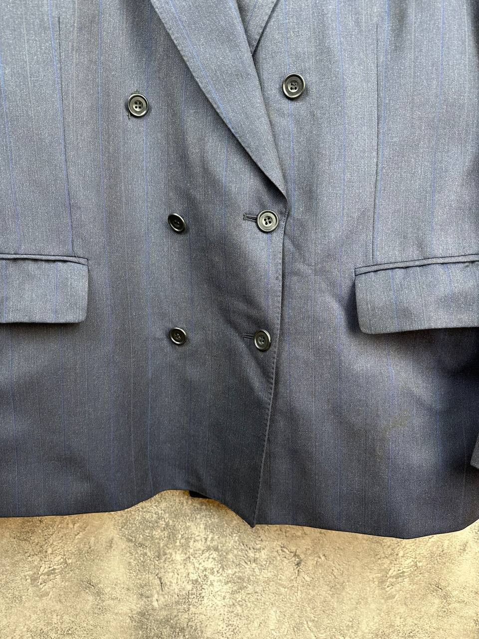 Christian Dior Monsieur Christian Dior Monsieur Double Breasted Striped Wool Suit Size 44S - 12 Thumbnail