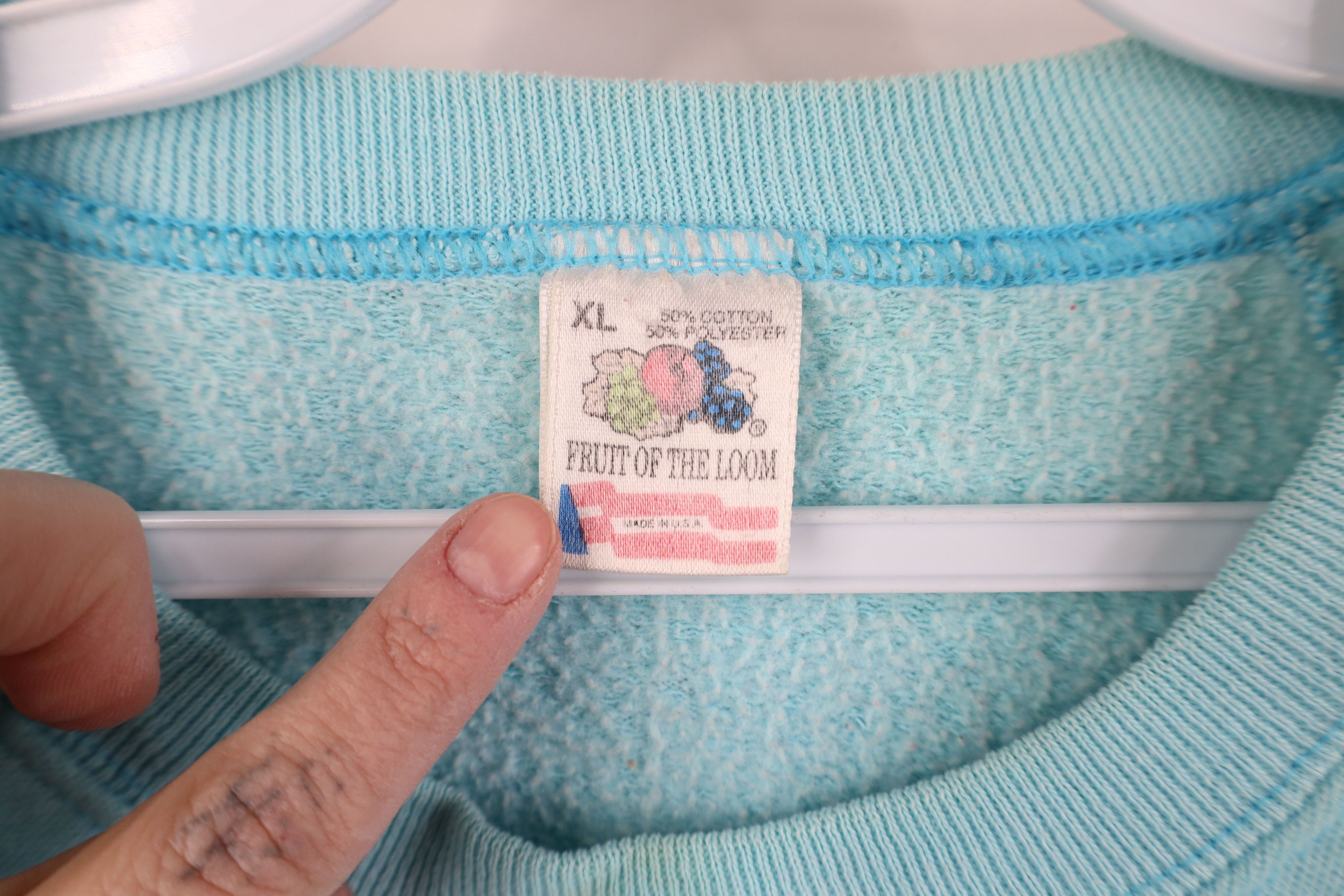 Vintage Vintage 90s Streetwear Crewneck Sweatshirt Light Blue USA Size XL / US 12-14 / IT 48-50 - 5 Thumbnail