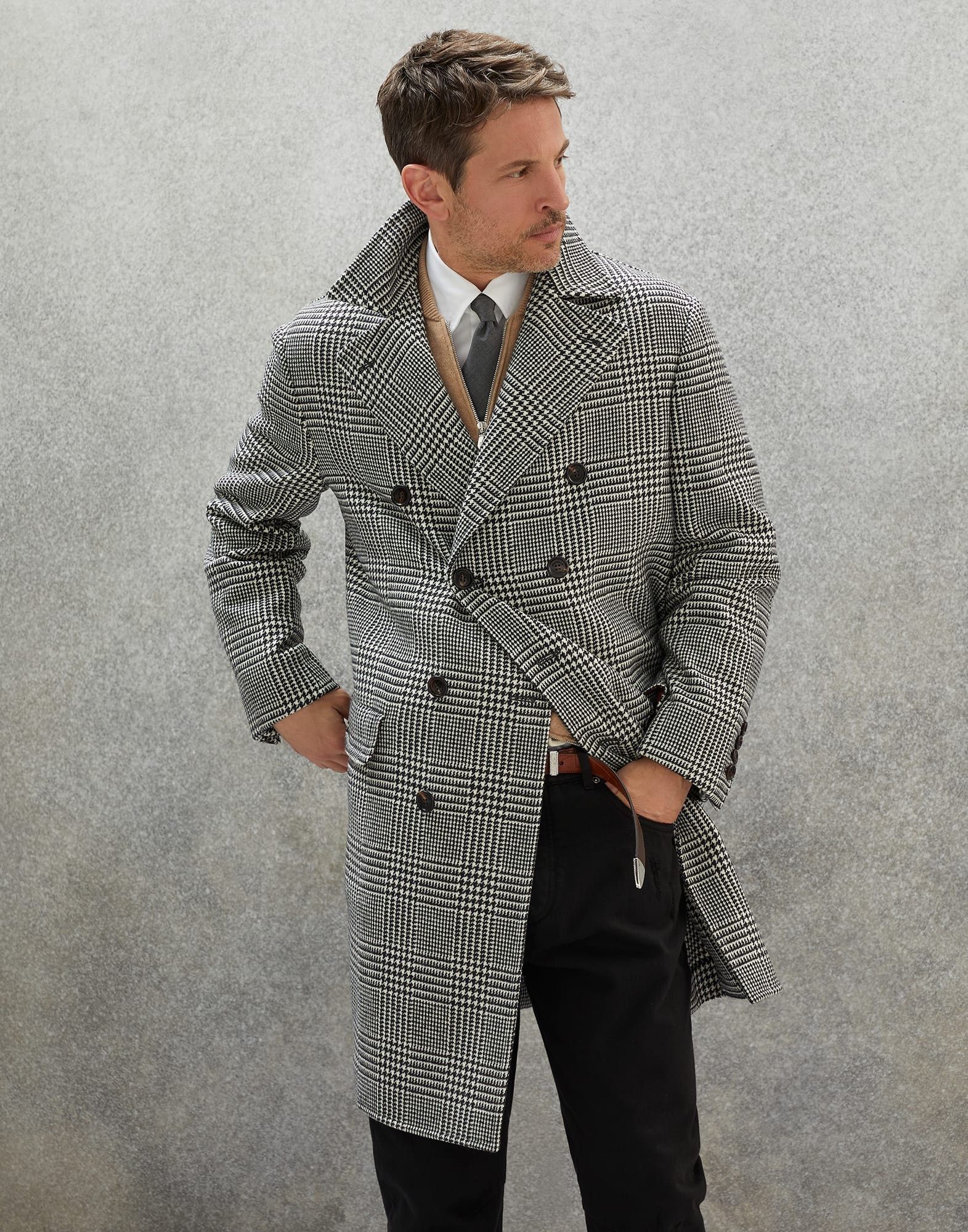 Brunello Cucinelli o1w1db10225 Overcoat in Multicolor Size US L / EU 52-54 / 3 - 1 Thumbnail