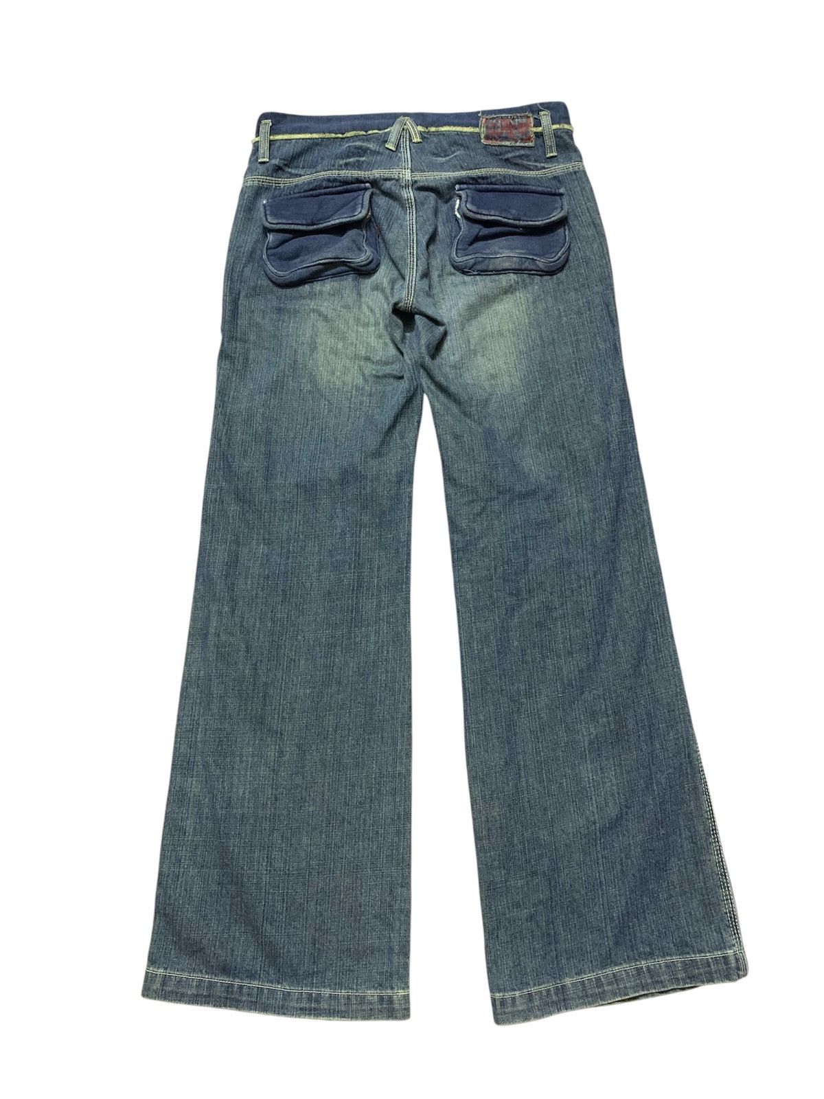 Japanese Brand Flare ET BOITE Washed Denim Hybrid Pants Spirit Goa Lgb Size US 32 / EU 48 - 2 Thumbnail