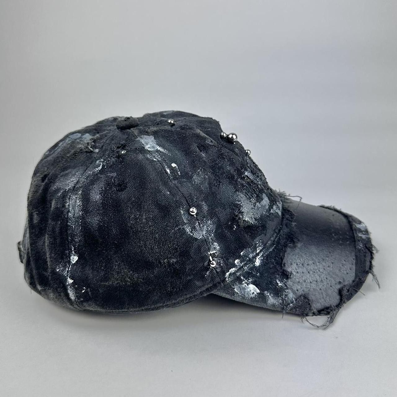 Other ASTROBOI* 'Cali' Black Painted Pierced Distressed Hat Size ONE SIZE - 4 Thumbnail