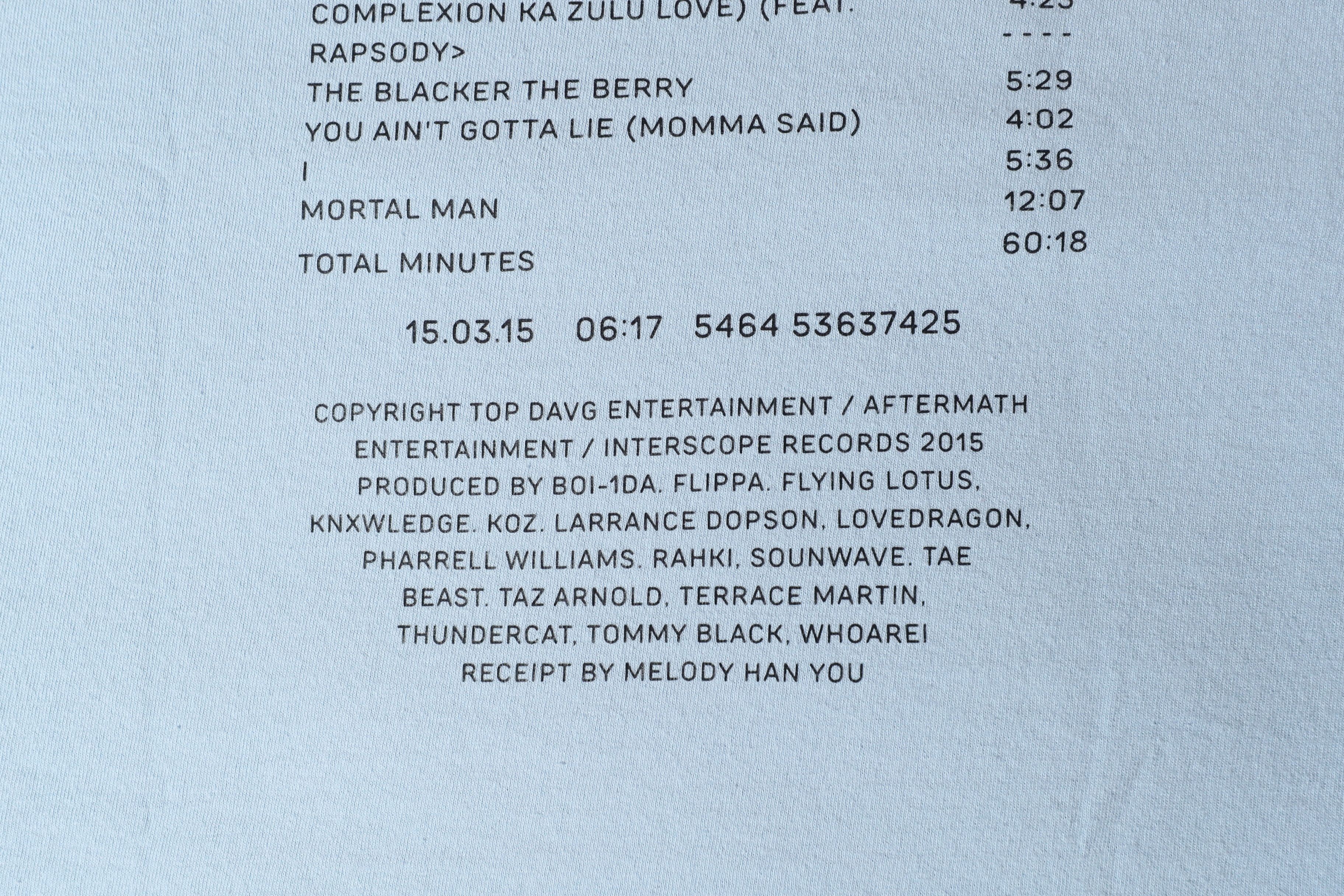 Rap Tees Kendrick Lamar To Pimp A Butterfly Tee (M) Size US M / EU 48-50 / 2 - 9 Thumbnail