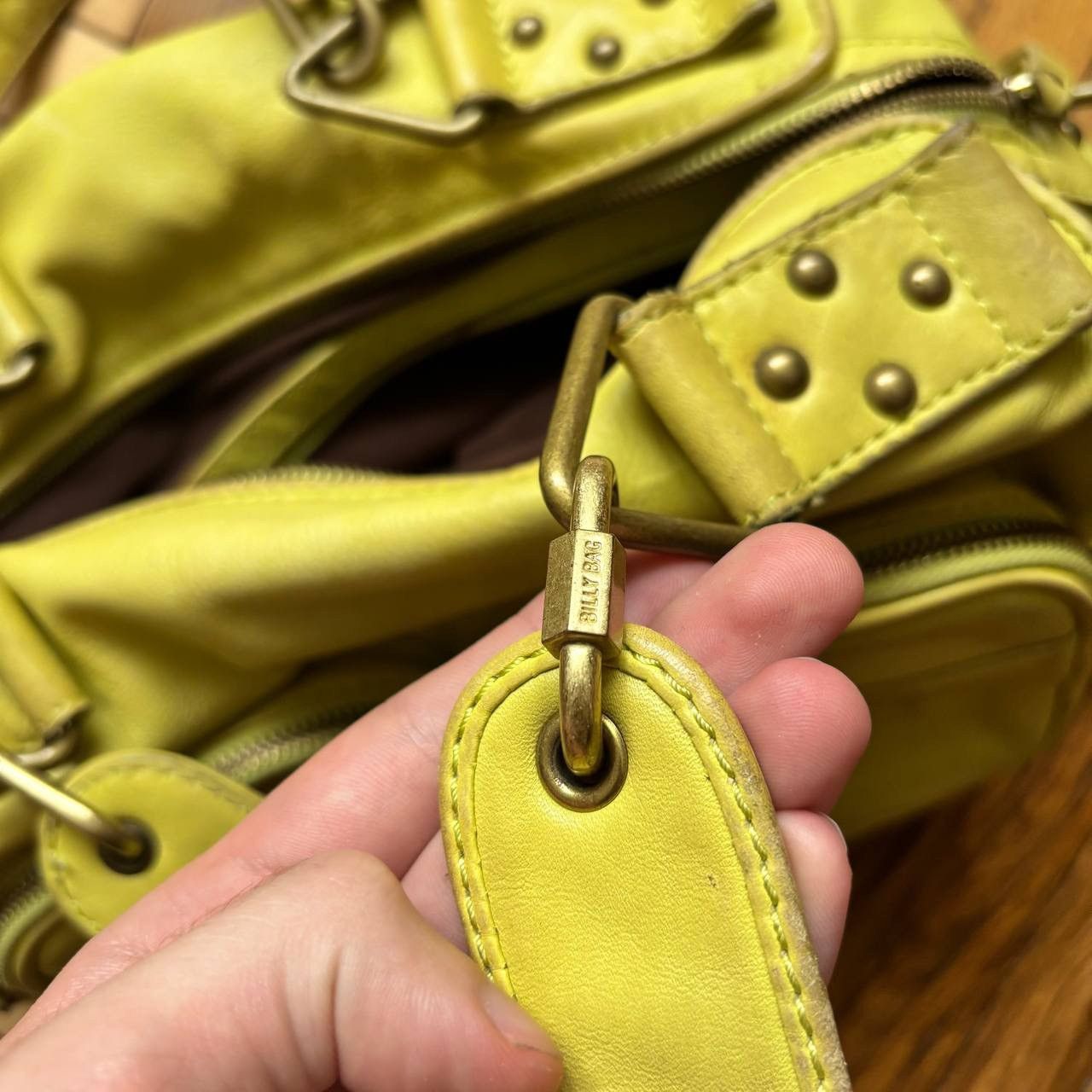 Vintage Y2K Vintage Lime-Green Leather Bag ERD Punk Size ONE SIZE - 4 Thumbnail