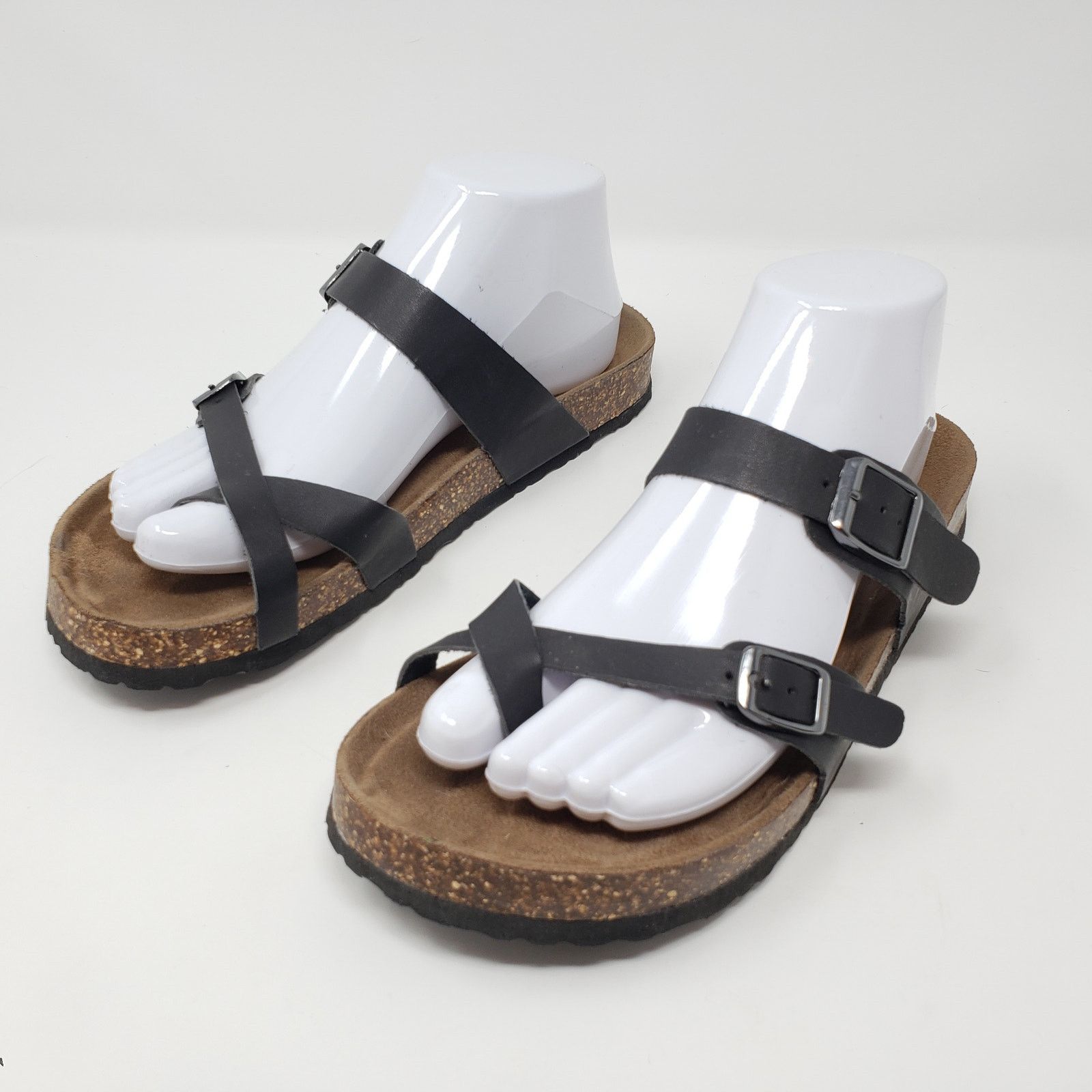 Other Outwoods 2-Strap Black Strappy Buckle Flat Slip-On Sandals 9 Size US 9 / IT 39 - 2 Thumbnail