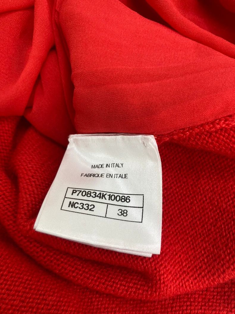 Chanel Chanel Red Heavy Industry Pearl Chain Cashmere Sweater Size XS / US 0-2 / IT 36-38 - 6 Thumbnail