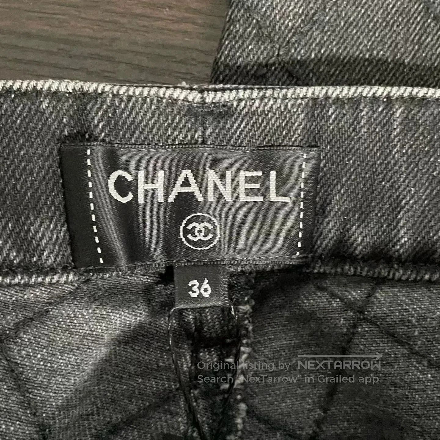 Chanel Chanel Quilted Burnout Jeans. Size 35" - 3 Thumbnail