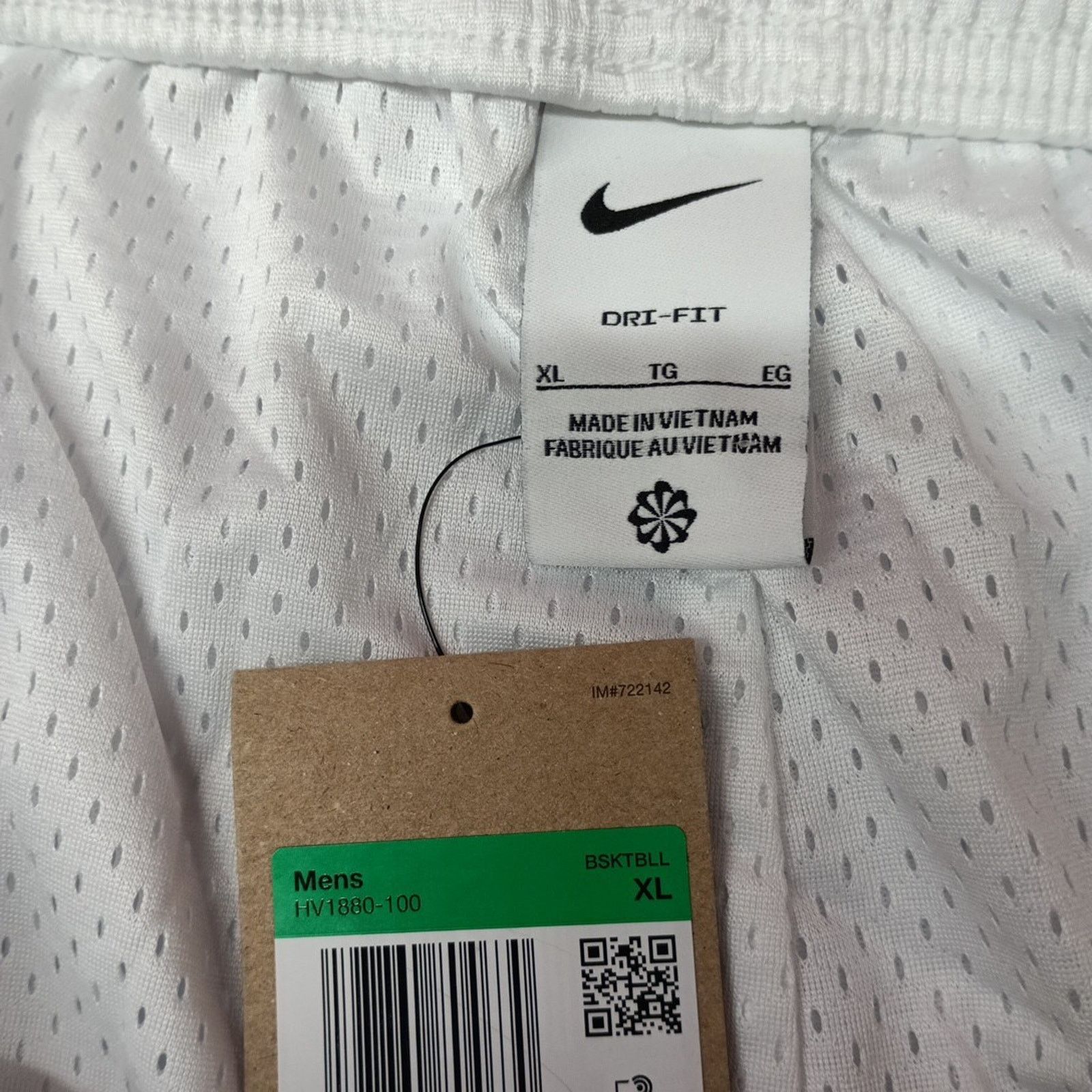 Nike Nike Dri Fit 5" Mesh Basketball Shorts Men Size XL White New Size US 35 - 4 Thumbnail