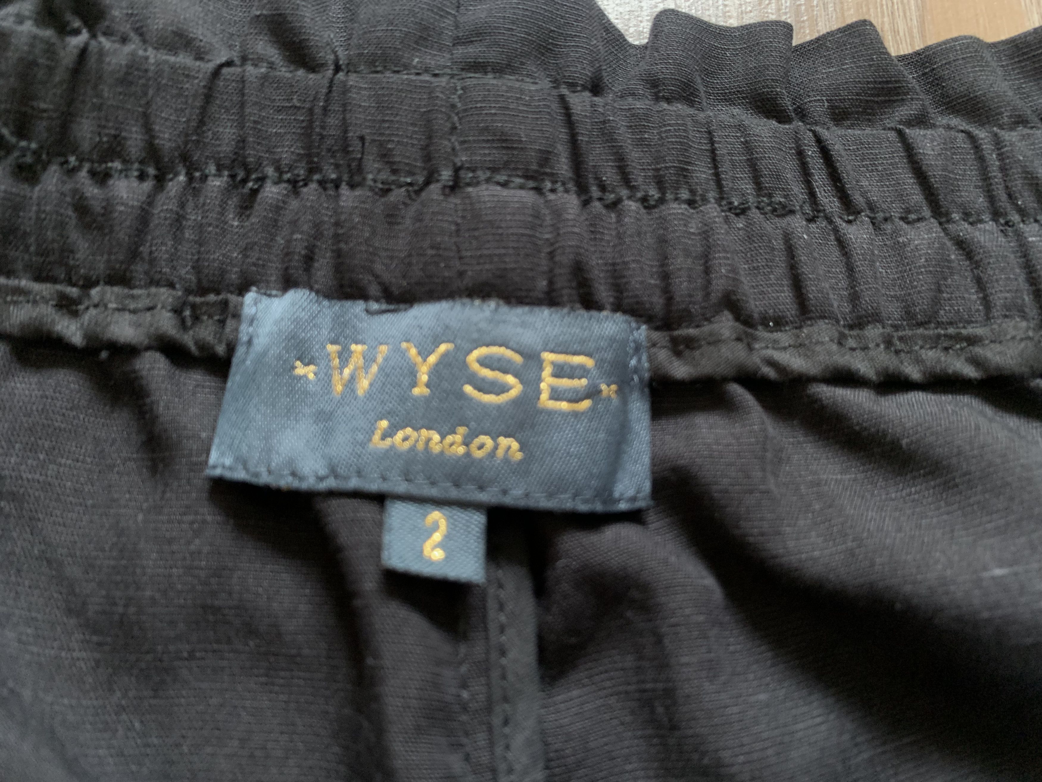Designer Wyse London Womens Black Linen Joggers Pants Size 32" / US 10 / IT 46 - 6 Thumbnail