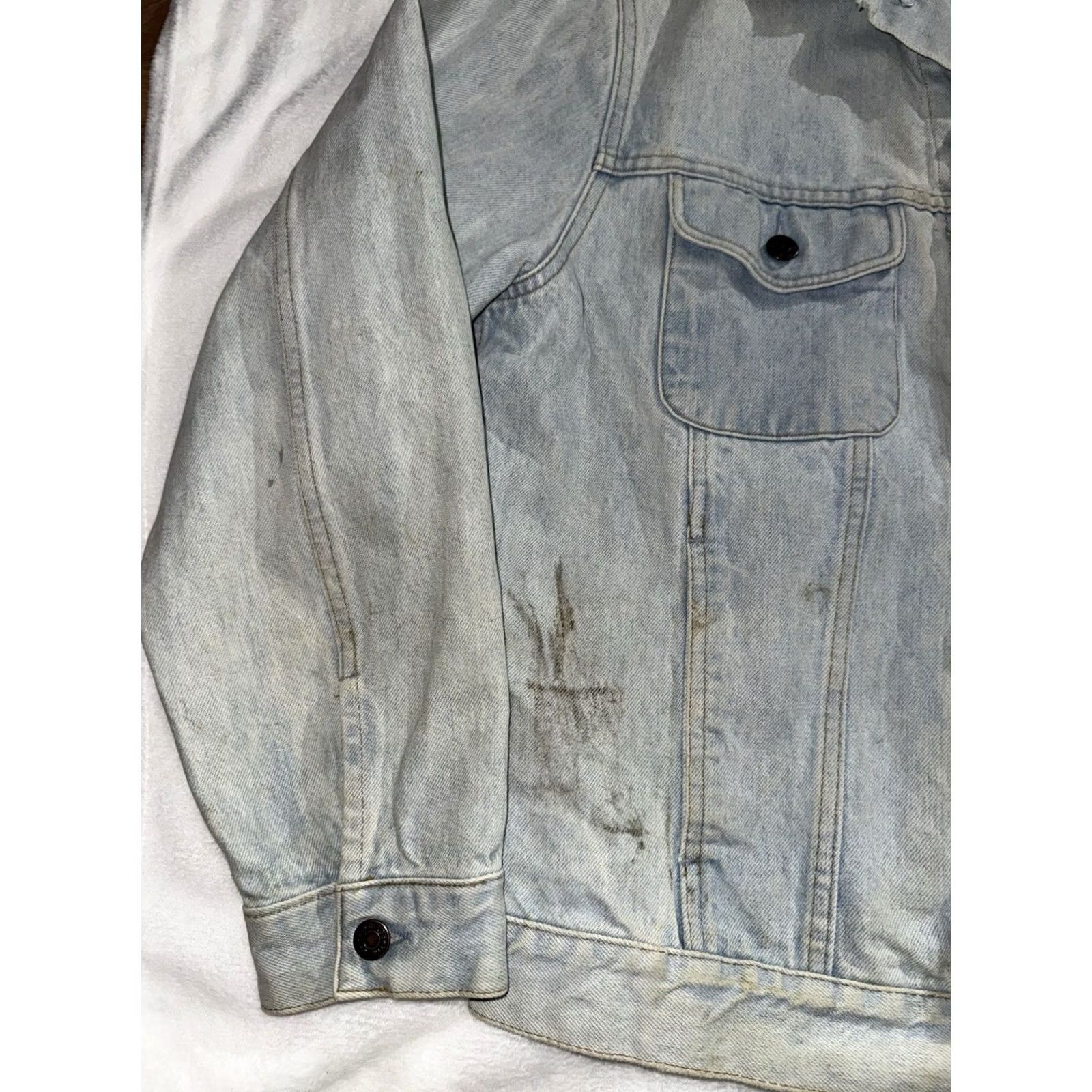 Gap Vintage GAP Denim Jacket Mens Large Blue Trucker Grunge Size US 33 - 4 Thumbnail