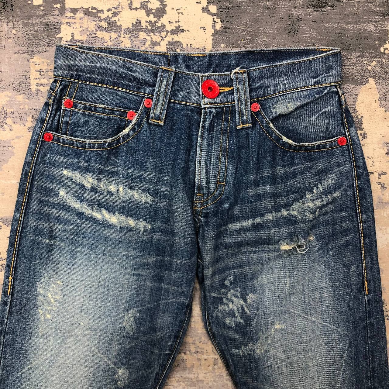 Japanese Brand P163 CO&LU RIPPED JAPAN DENIM Size US 30 / EU 46 - 4 Thumbnail