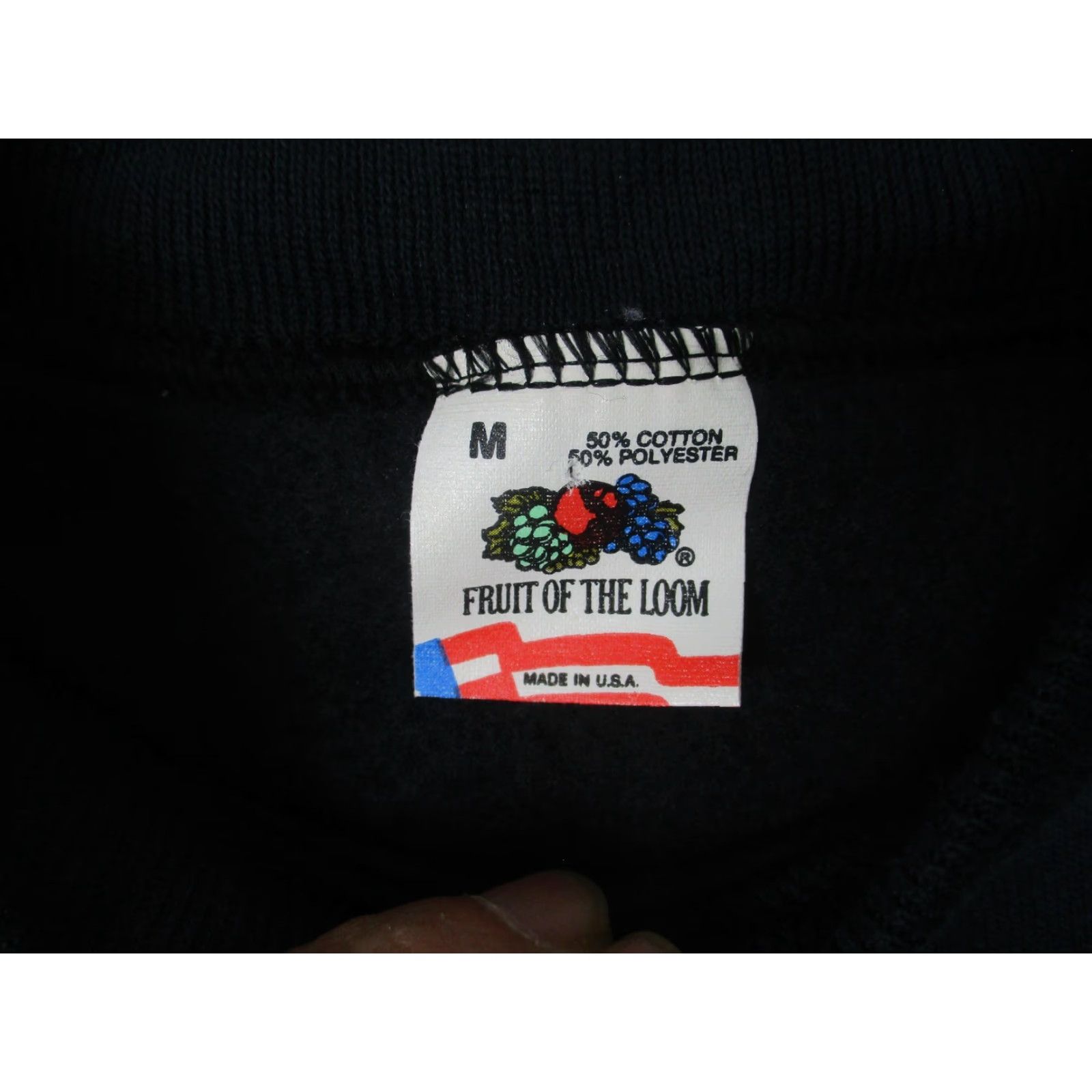 Fruit Of The Loom VINTAGE Fruit Of The Loom Sweatshirt Mens M Black Proud As Can Be Bear 90s Graphic PrintCrewneck Raglan Sleeve Pullover Fleece Cotton Polyester Size US M / EU 48-50 / 2 - 4 Thumbnail