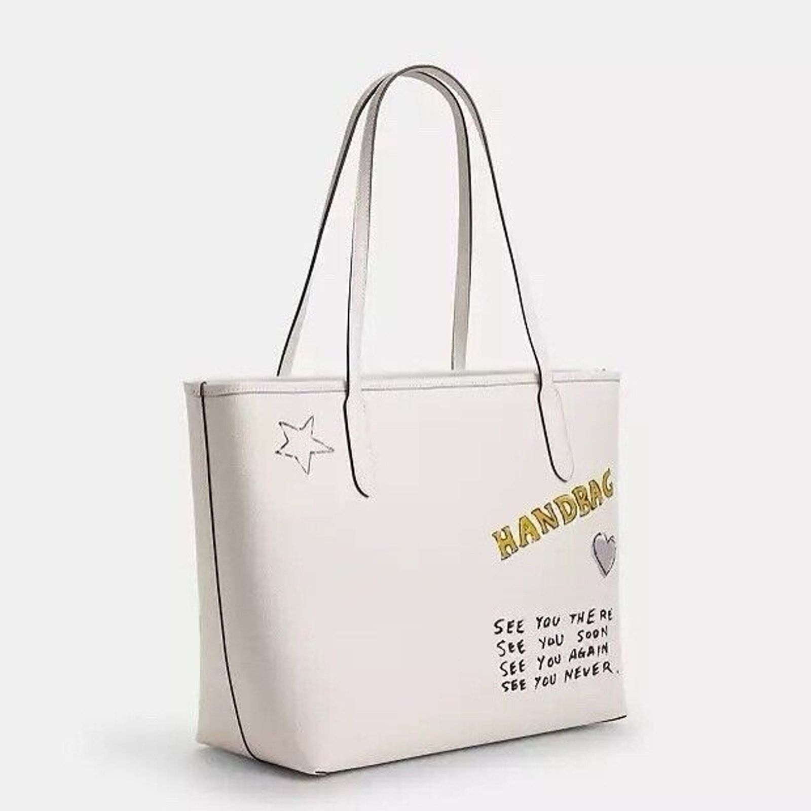 Coach NWT COACH City Tote Bag Sketch Print Leather Chalk Cak18 Size ONE SIZE - 7 Thumbnail