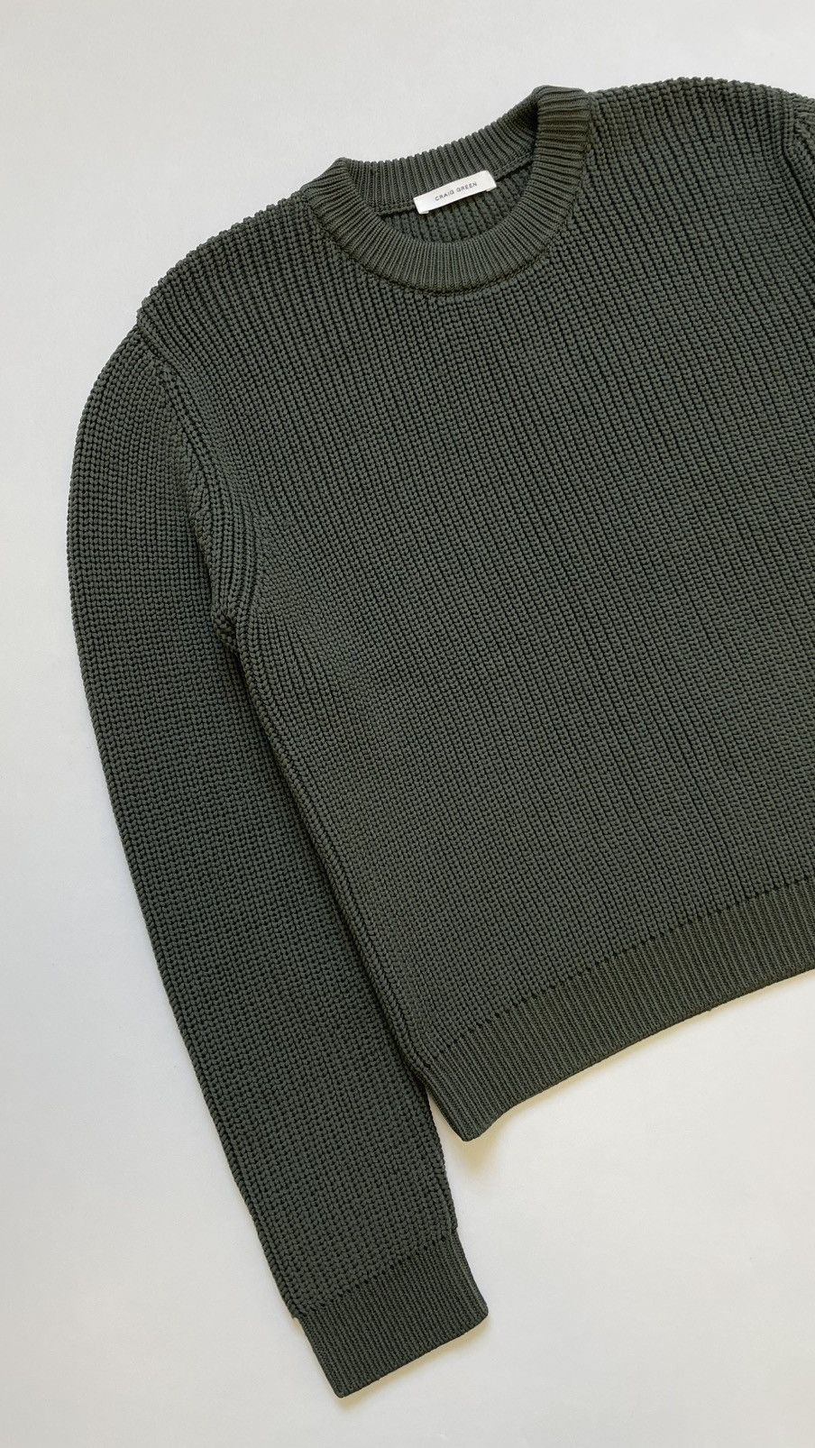 Craig Green Sample Olive Tech Ribbed Knit Sweater Size US M / EU 48-50 / 2 - 5 Thumbnail