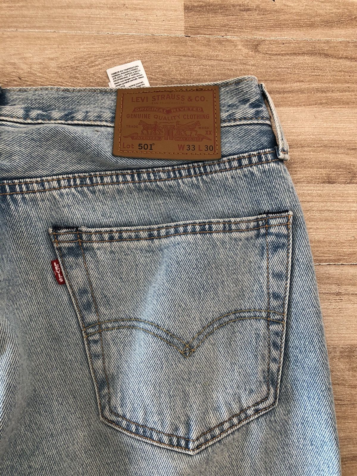Levi's Levi’s 501 Jeans W33 x L30 Straight Light Blue White Denim Size US 33 - 3 Thumbnail