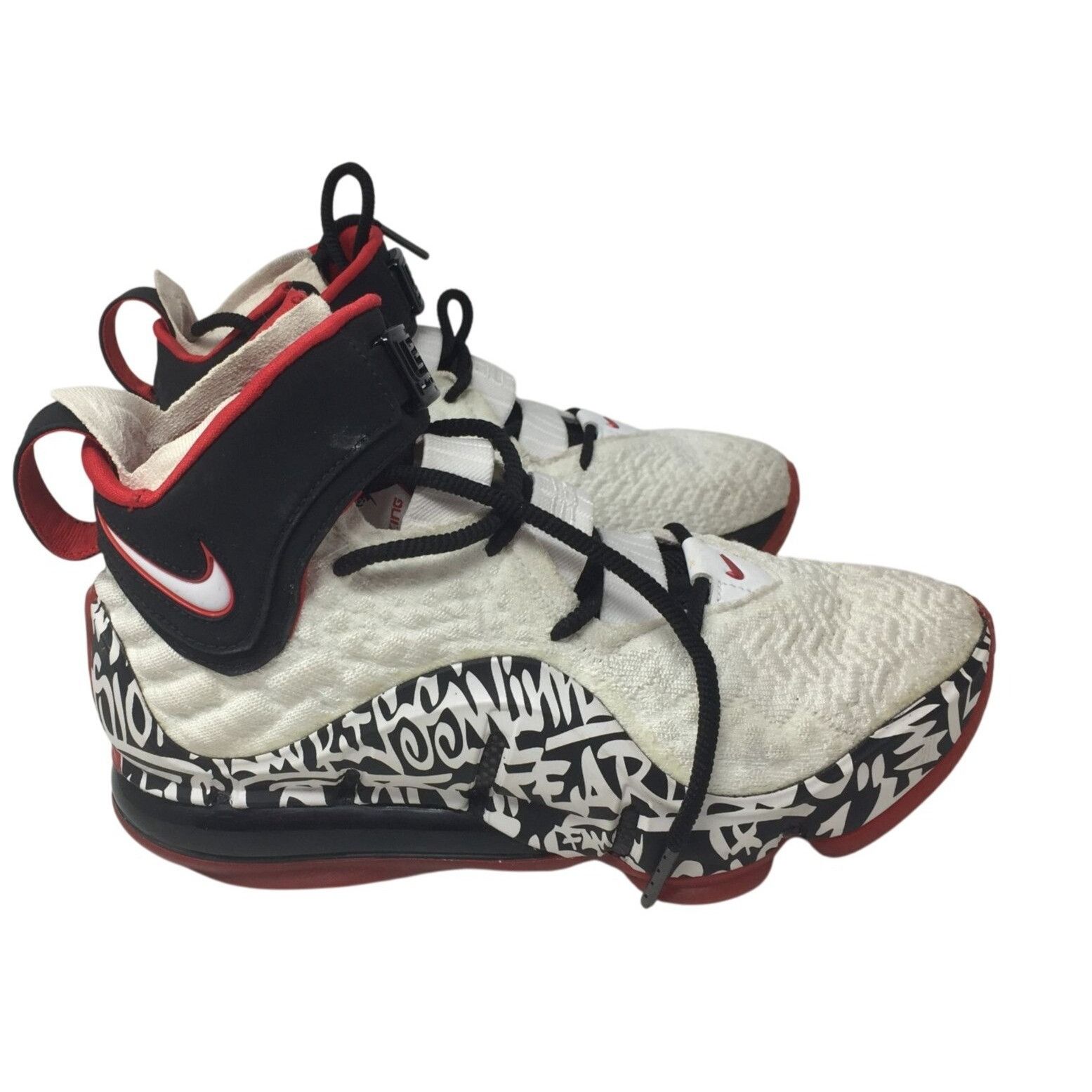 Nike Nike Lebron XVII 17 Grafiti Freestyle White/Red/Black Sneake Size US 6 / EU 39 - 2 Thumbnail