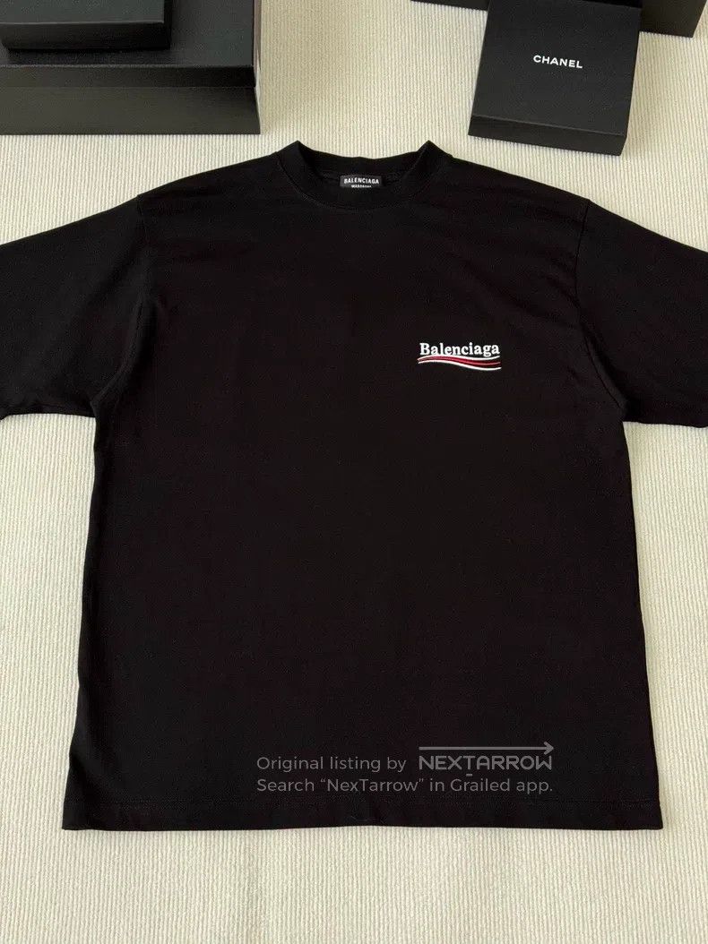 Balenciaga Balenciaga Classic Black Embroidered Coke Short Sleeve Size US L / EU 52-54 / 3 - 2 Thumbnail