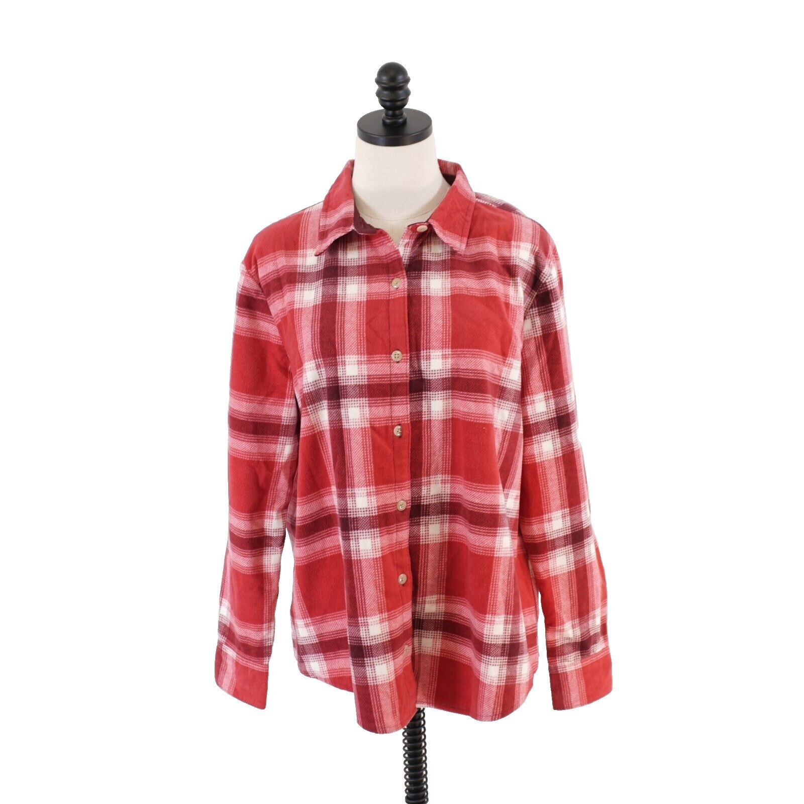 Lee Lee Riders Red Plaid Large Flannel Collared Button Front Shi Size L / US 10 / IT 46 - 4 Thumbnail