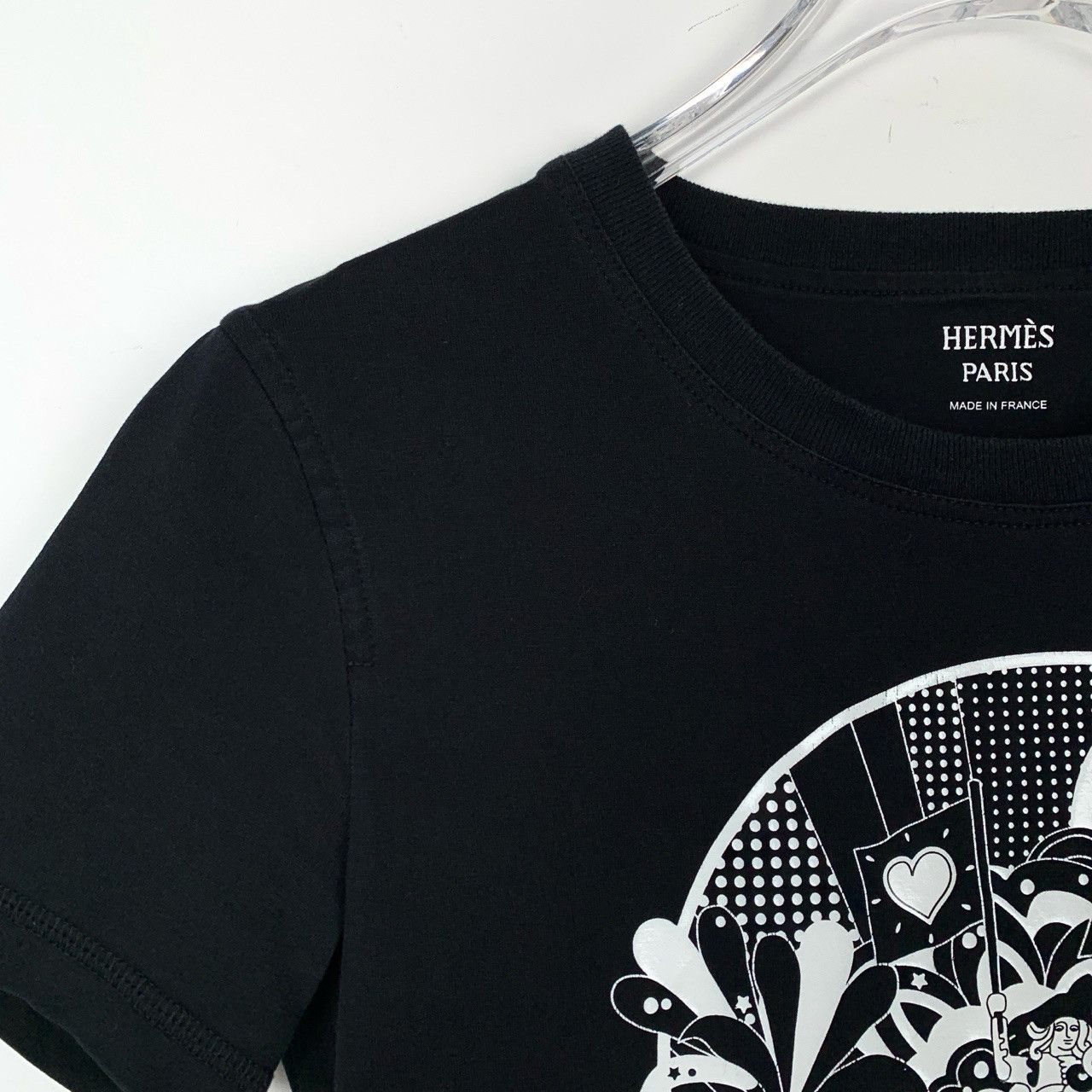 Hermes Hermès T-Shirt Graphic Black Cotton Crewneck (Size XXS) Size XXS / US 00 / IT 34 - 7 Thumbnail