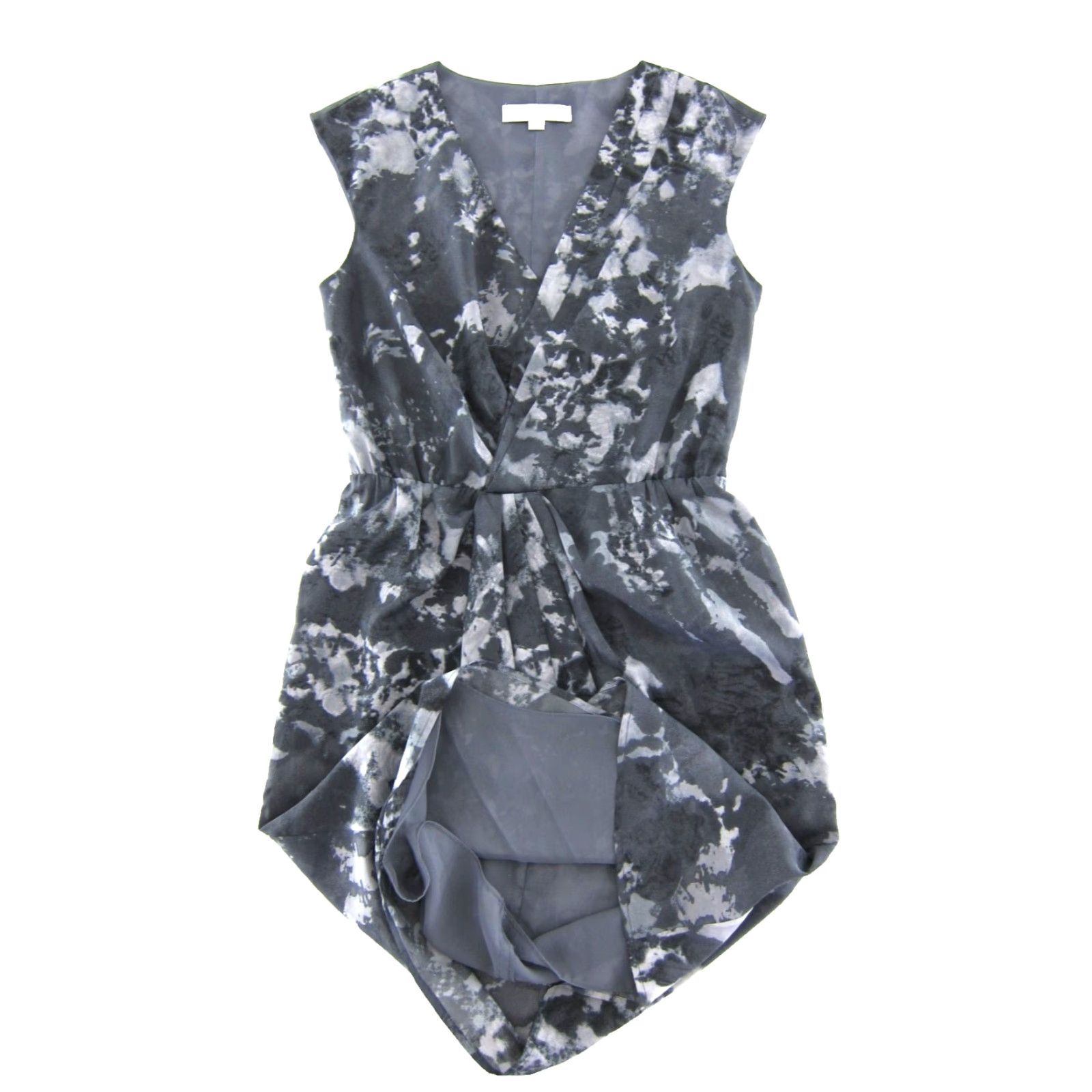 Ann Taylor Ann Taylor Loft Grey Camouflage Cap Sleeve V-Neck Sheath Dress Women Size 4 Size S / US 4 / IT 40 - 5 Thumbnail