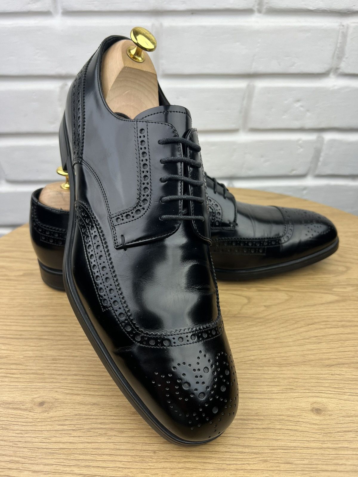 Prada PRADA MILANO Derby Brogues Leather Shoes Wingtip Black Men’s Size US 11 / EU 44 - 3 Thumbnail