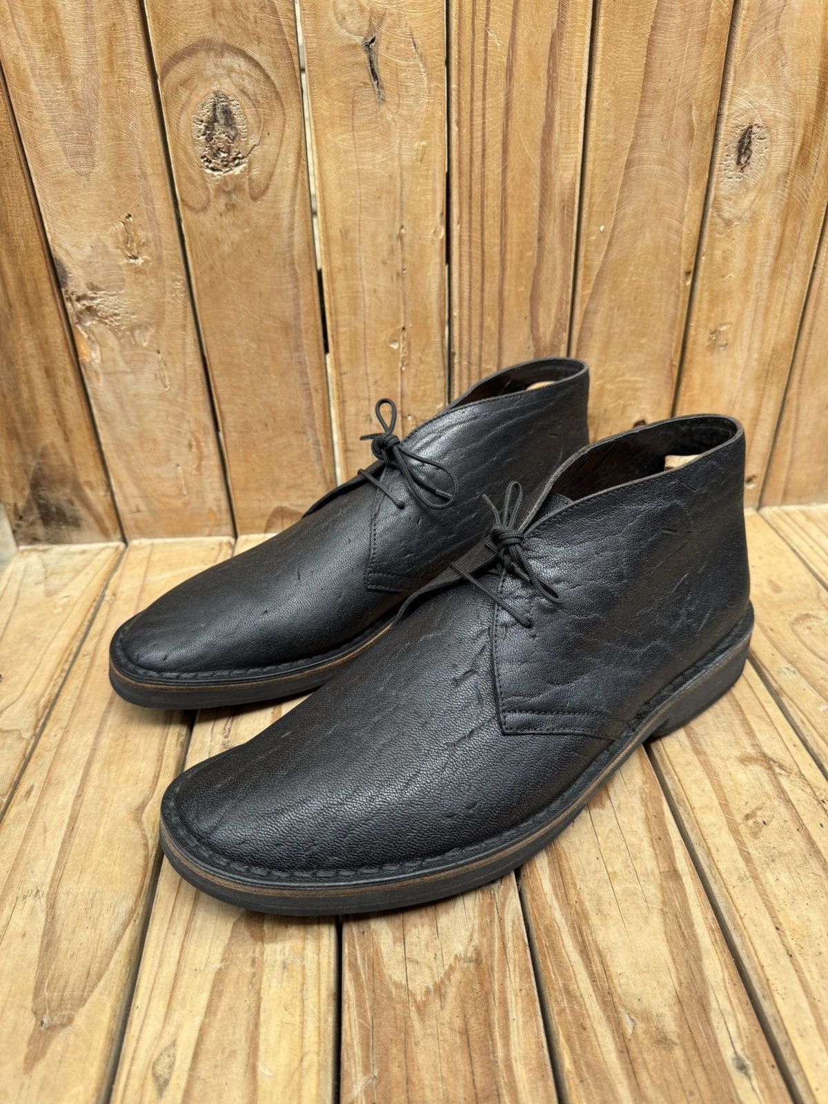 Prada Prada exotic skin Chukka black leather boots Sz USA 9.5 Size US 9.5 / EU 42-43 - 3 Thumbnail