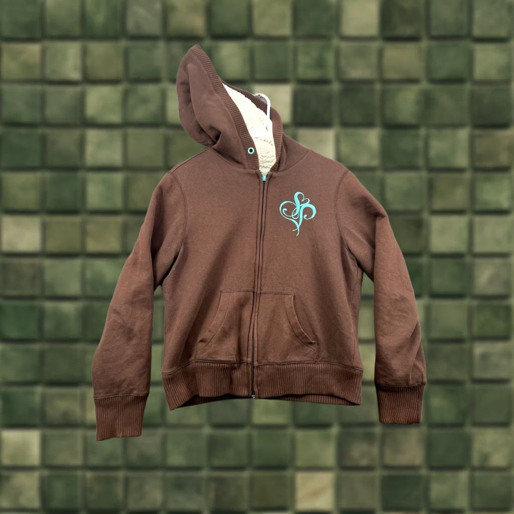 Southpole South Pole Women's Brown Embroidered Logo Lined Zip Hoodie, 2XL, Full Zip, Hooded, Pockets, Crew Neck, Casual, Regular Fit Size XXL / US 16-18 / IT 52-54 - 1 Thumbnail
