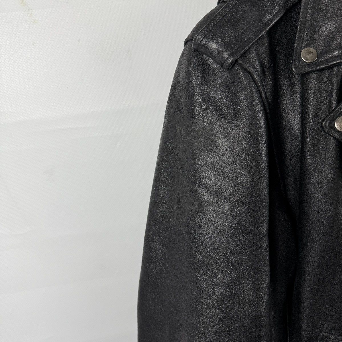 Band Tees × Vintage Vintage Leather Biker Jacket With 2002 Burzum Patch Size M? Size US M / EU 48-50 / 2 - 24 Thumbnail
