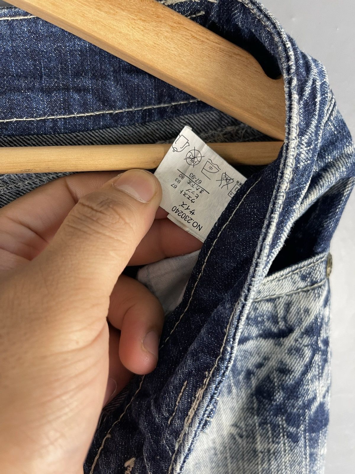 If Six Was Nine × Japanese Brand × Vintage VINTAGE SKY BOMBER Style Acid Grey Ripped Denim Pants Size US 30 / EU 46 - 11 Thumbnail