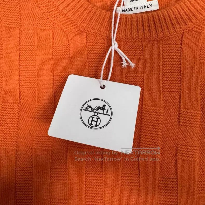 Hermes Hermes Orange Jacquard Knit Sweater Size XS / US 0-2 / IT 36-38 - 4 Thumbnail