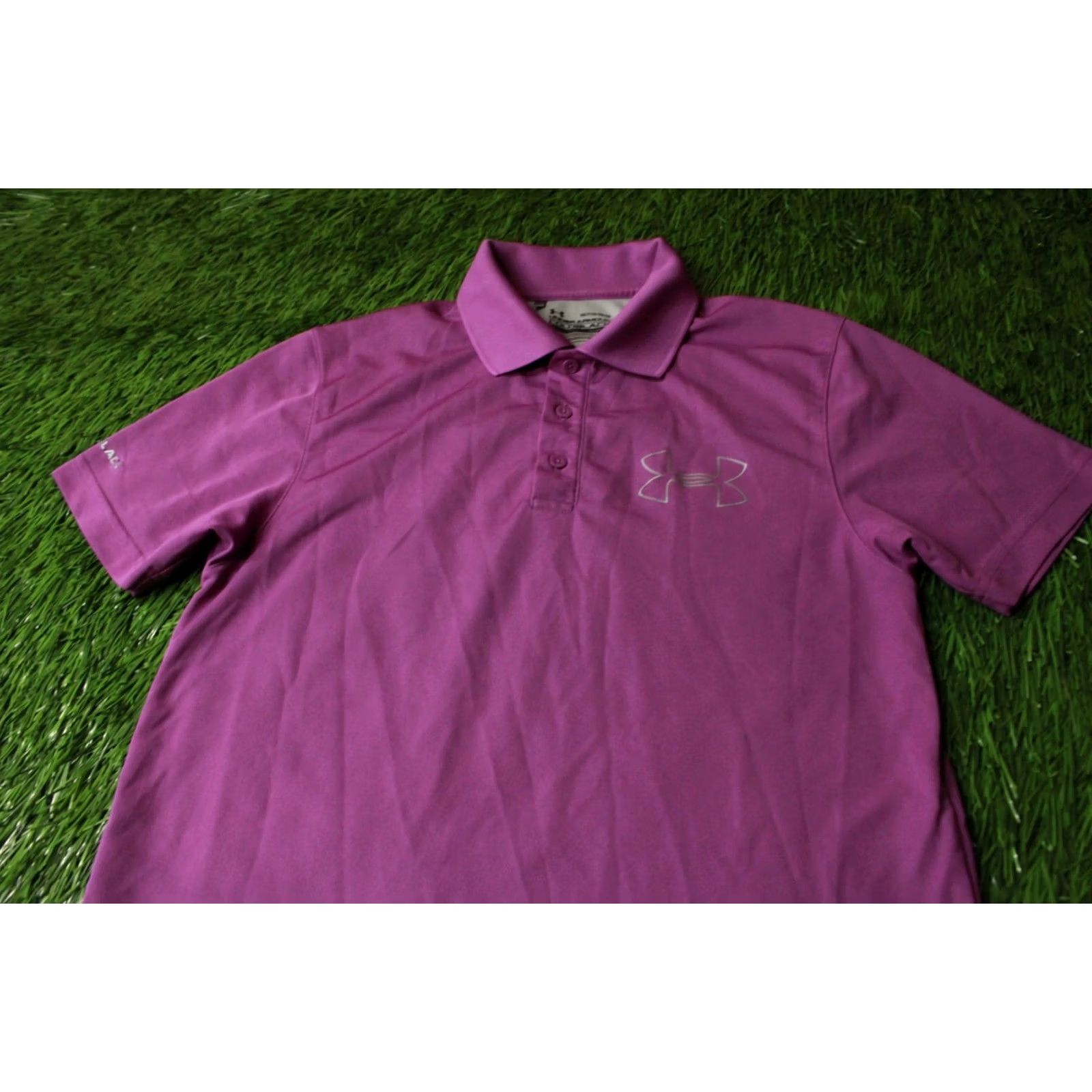 Under Armour Under Armour Polo Shirt Mens Short Sleeve 2012 HeatGear Coldblack Violet and Gray S Regular Size US S / EU 44-46 / 1 - 2 Thumbnail
