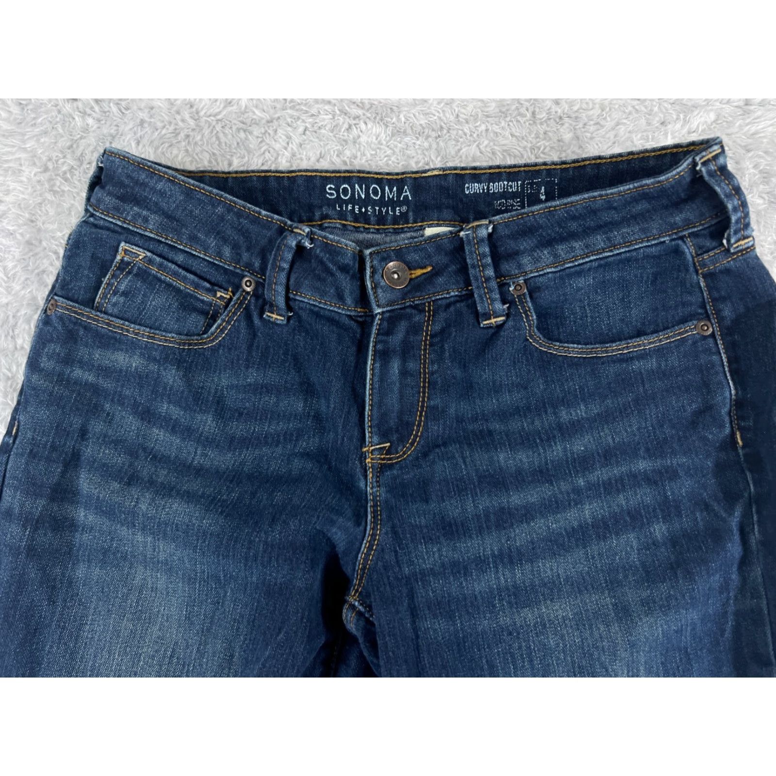 Vintage Sonoma Jeans Womens 4 Blue Denim Bootcut Low Rise Cotton Blend 28x32 Size 27" / US 4 / IT 40 - 4 Thumbnail