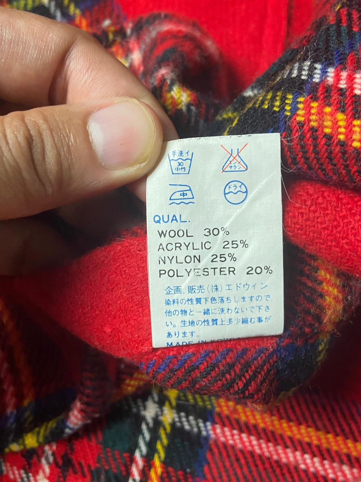 Edwin Edwin Outdoor Clothing Checkered Wool Flannel Shirt (150) Size US M / EU 48-50 / 2 - 8 Thumbnail